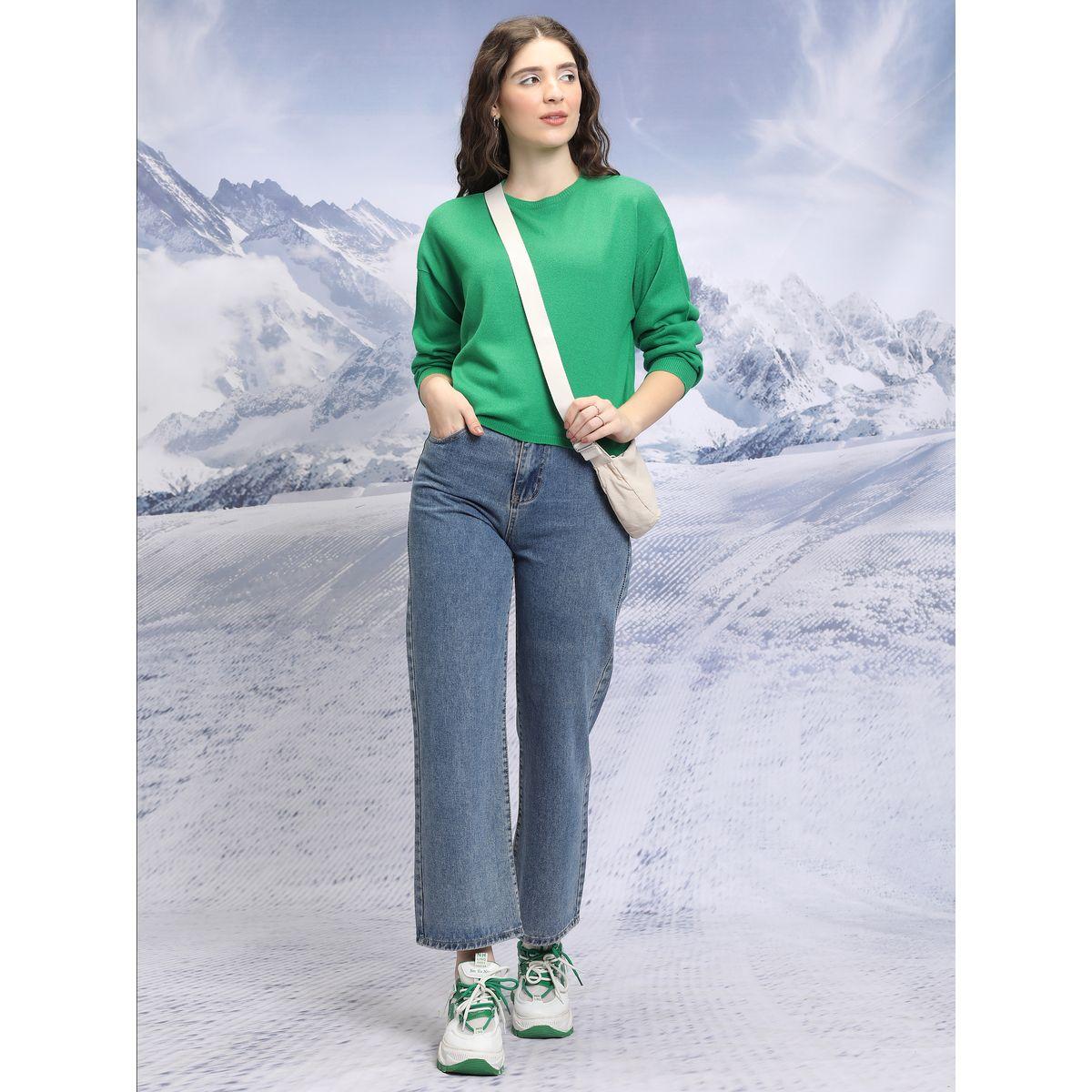 سويتر سادة بياقة دائرية وأكمام طويلة طوكيو توكيز × ستايلي-women-clothing-cardigansandjumpers-jumpers-image-2