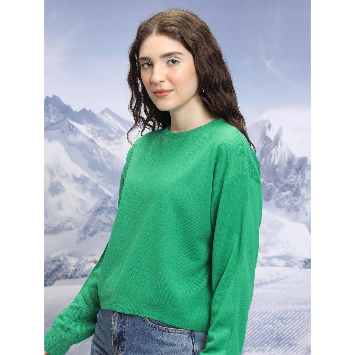 سويتر سادة بياقة دائرية وأكمام طويلة طوكيو توكيز × ستايلي-women-clothing-cardigansandjumpers-jumpers-image-4