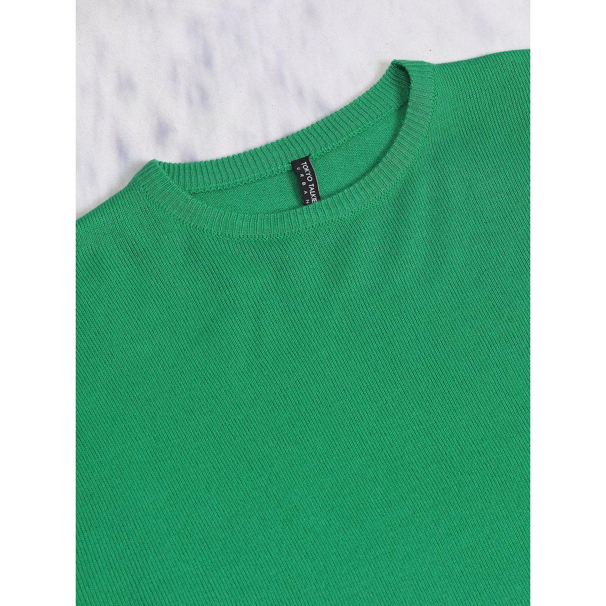 Tokyo Talkies X Styli  Solid Round Neck Sweater with Long Sleeves-women-clothing-cardigansandjumpers-jumpers-image-7