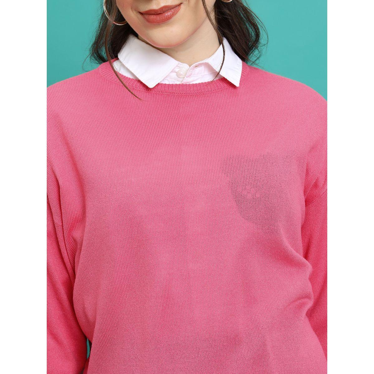 سويتر سادة بياقة دائرية وأكمام طويلة طوكيو توكيز × ستايلي-women-clothing-cardigansandjumpers-jumpers-image-5