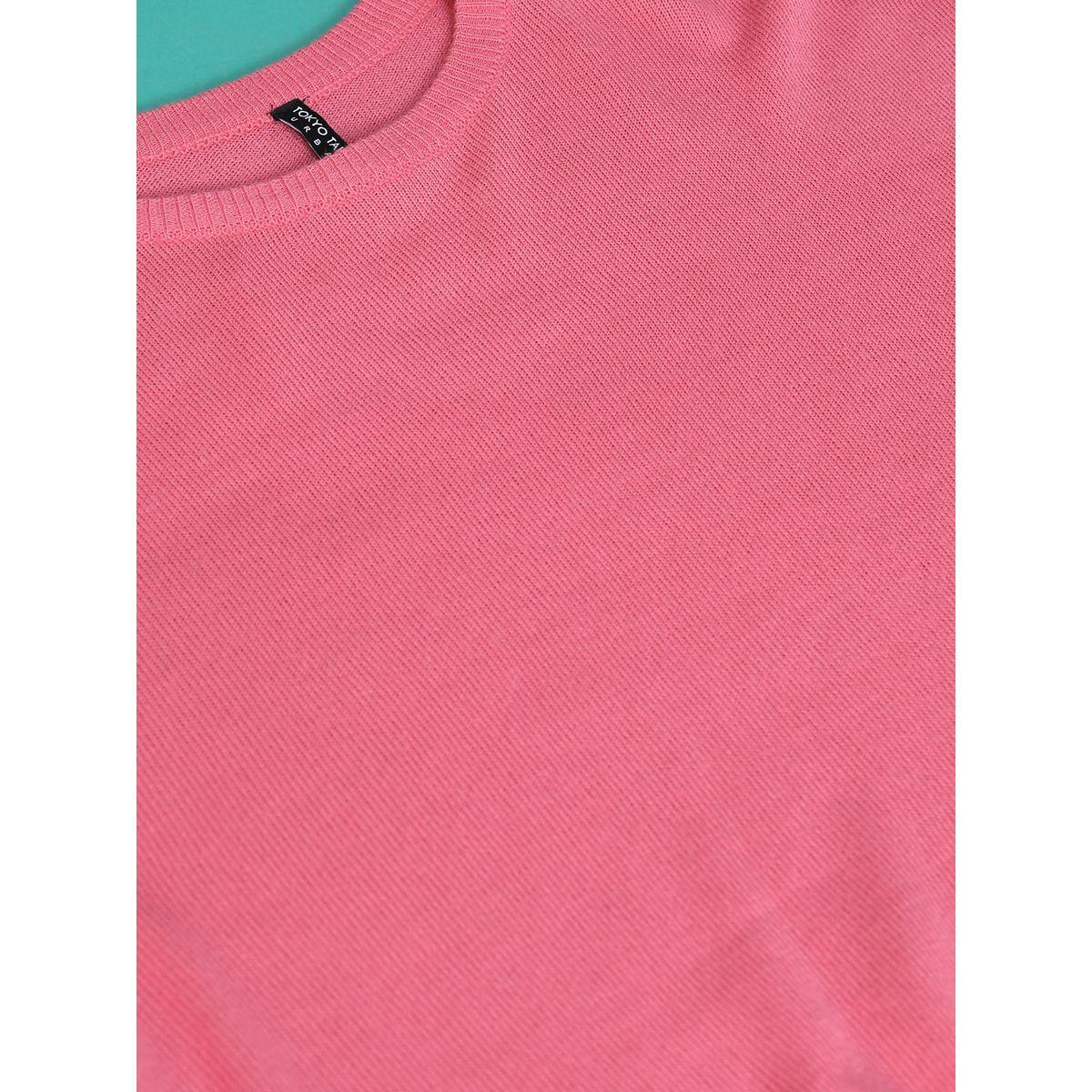 Tokyo Talkies X Styli  Solid Round Neck Sweater with Long Sleeves-women-clothing-cardigansandjumpers-jumpers-image-7