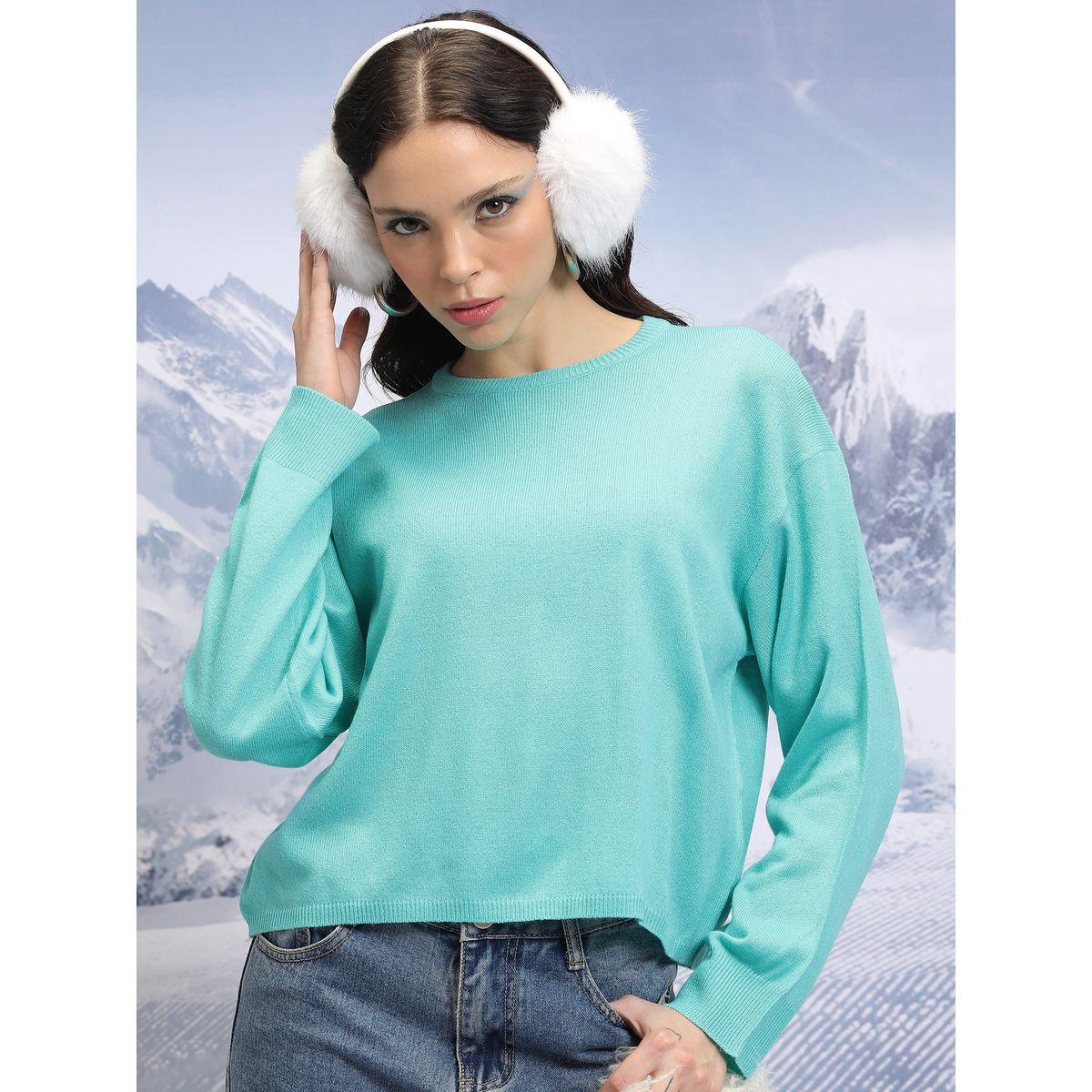 سويتر سادة بياقة دائرية وأكمام طويلة طوكيو توكيز × ستايلي-women-clothing-cardigansandjumpers-jumpers-image-6