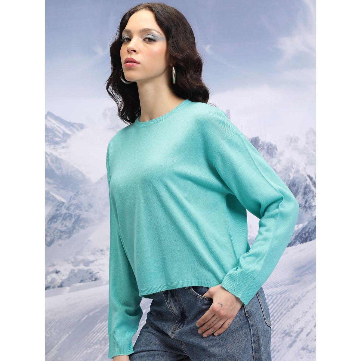 سويتر سادة بياقة دائرية وأكمام طويلة طوكيو توكيز × ستايلي-women-clothing-cardigansandjumpers-jumpers-image-4
