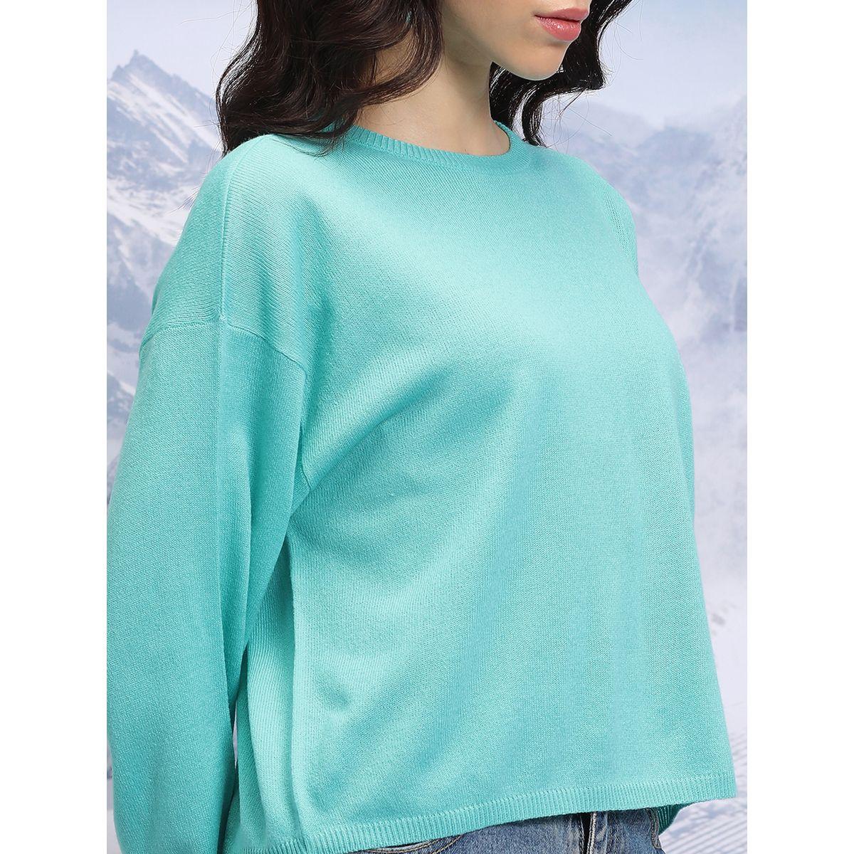سويتر سادة بياقة دائرية وأكمام طويلة طوكيو توكيز × ستايلي-women-clothing-cardigansandjumpers-jumpers-image-5