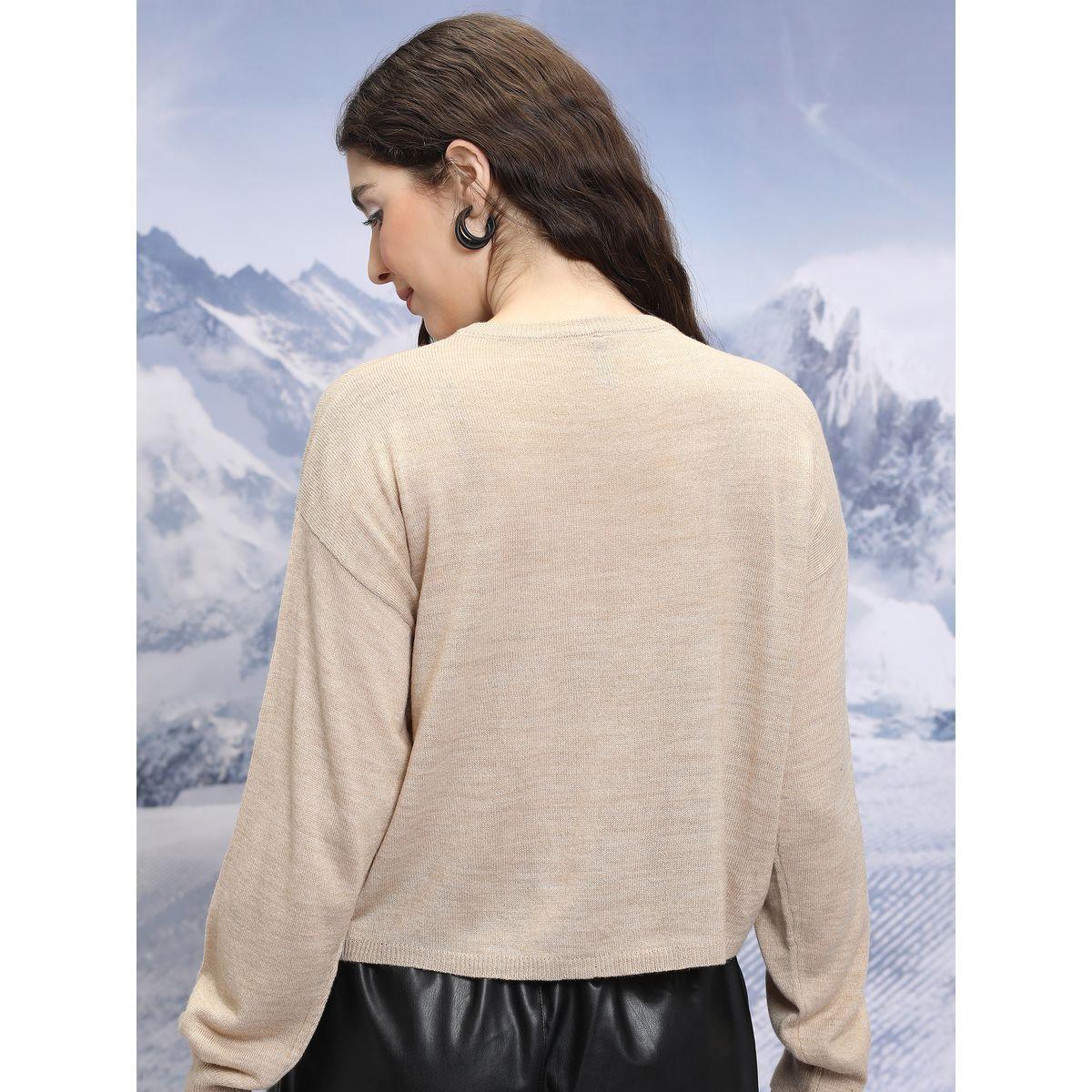 Tokyo Talkies X Styli  Solid Drop Shoulder Round Neck Sweater-women-clothing-cardigansandjumpers-jumpers-image-3