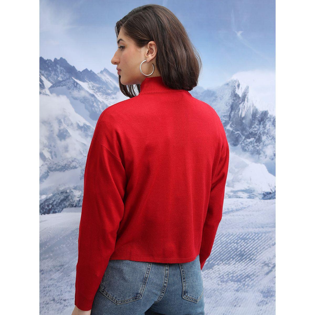 سويتر مضلع بياقة عالية وأكمام طويلة طوكيو توكيز × ستايلي-women-winterwear-cardigansandjumpers-jumpers-image-3