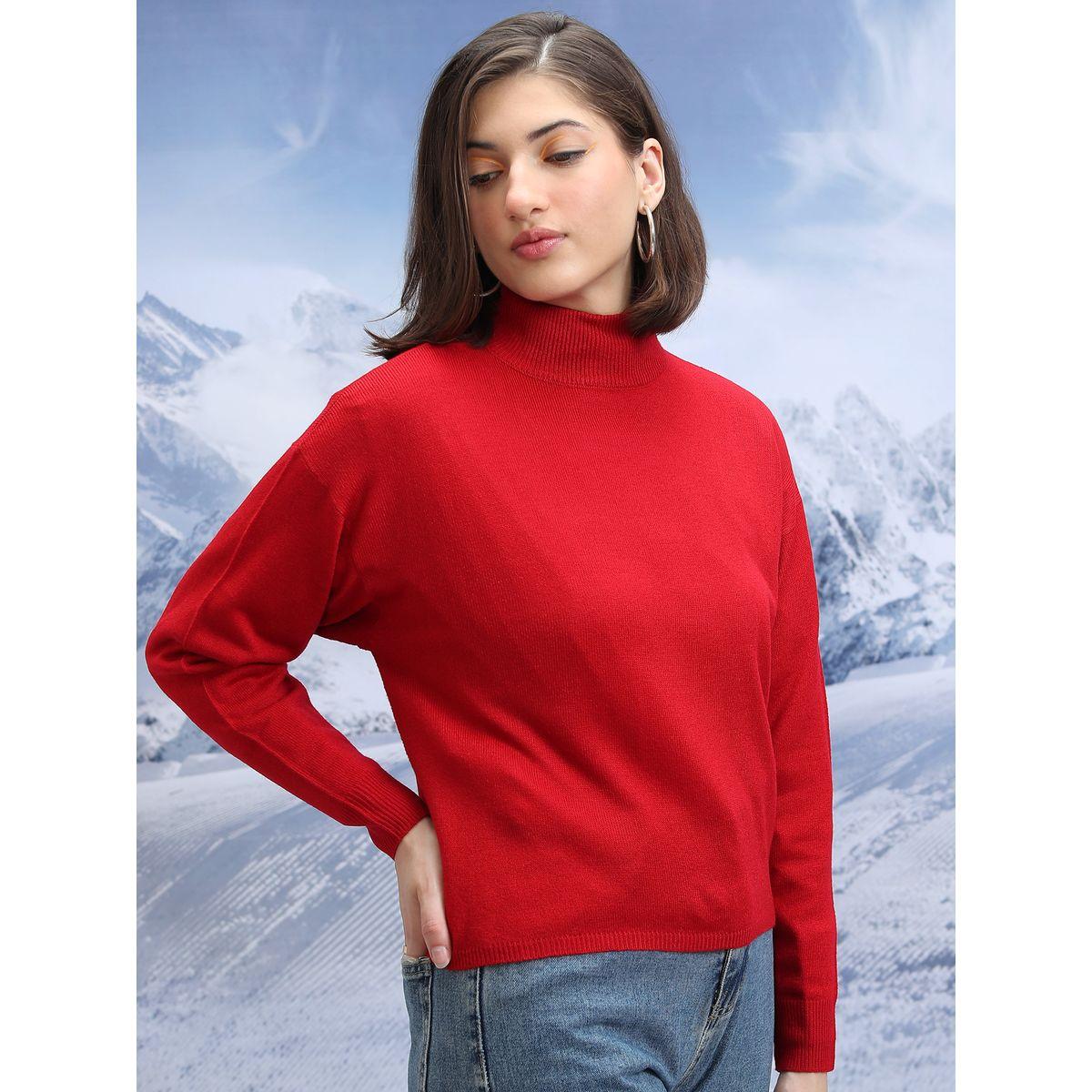 Tokyo Talkies X Styli  Ribbed High Neck Sweater with Long Sleeves-women-winterwear-cardigansandjumpers-jumpers-image-6