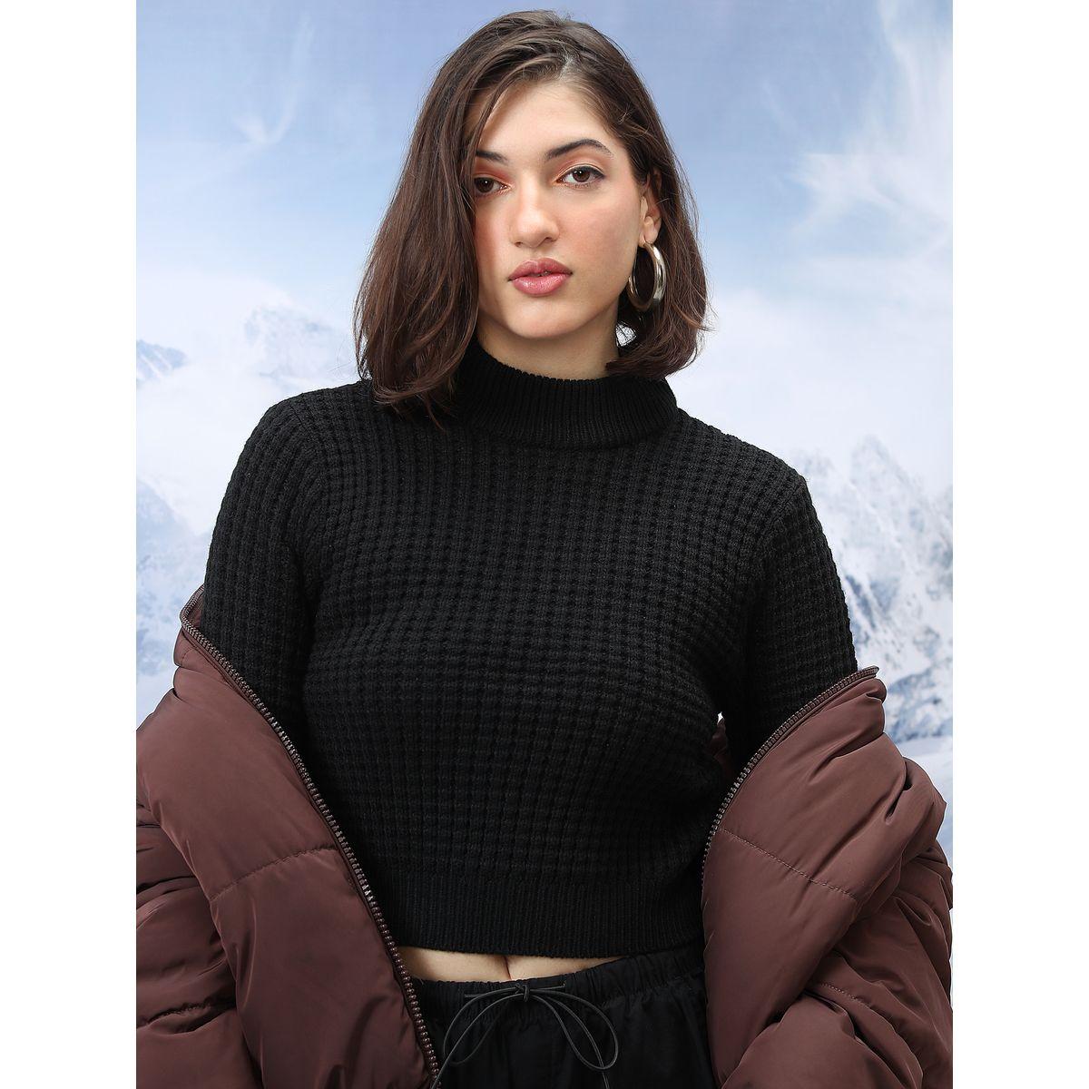 Tokyo Talkies X Styli  Textured Turtle Neck Sweater with Long Sleeves-women-winterwear-cardigansandjumpers-jumpers-image-1