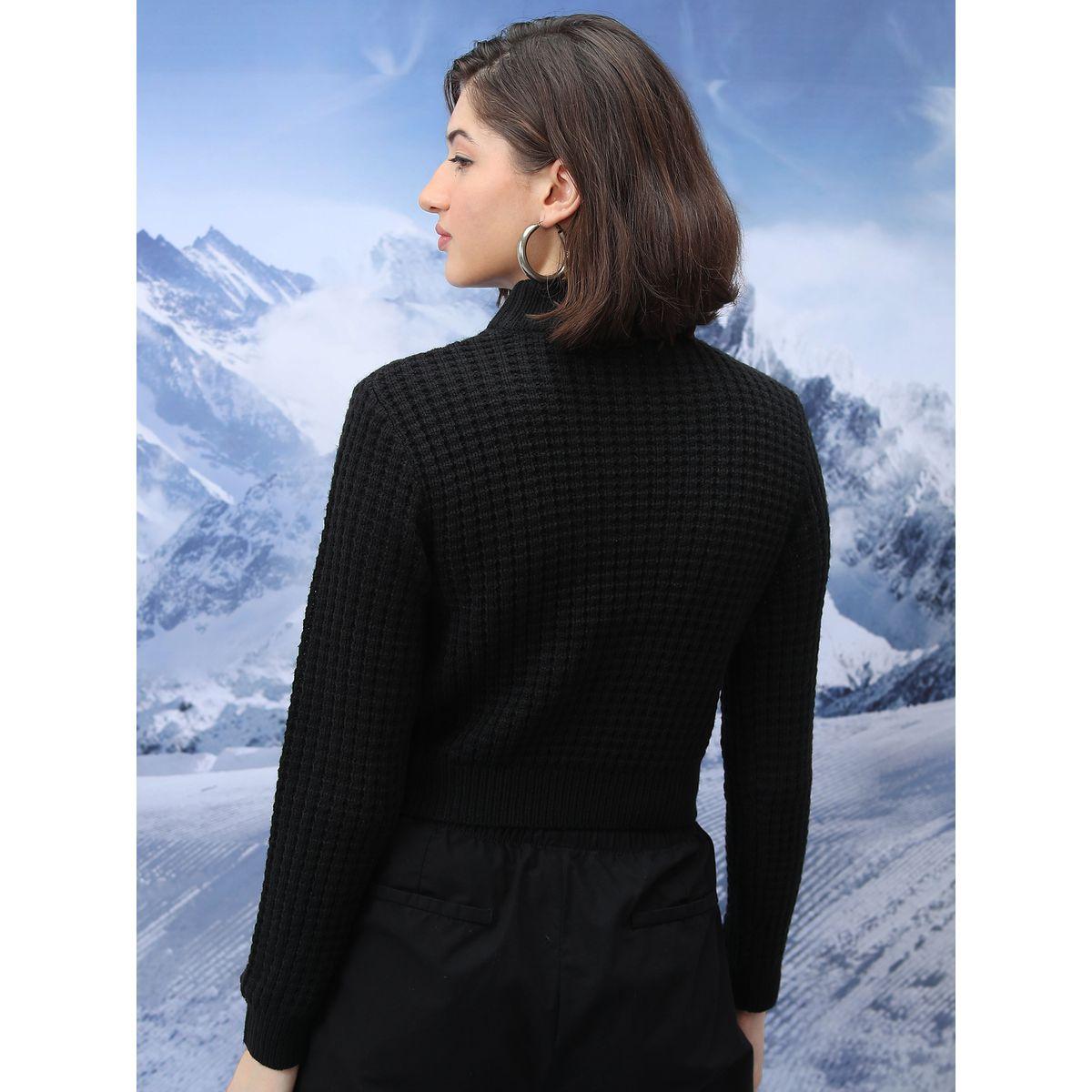 Tokyo Talkies X Styli  Textured Turtle Neck Sweater with Long Sleeves-women-winterwear-cardigansandjumpers-jumpers-image-3