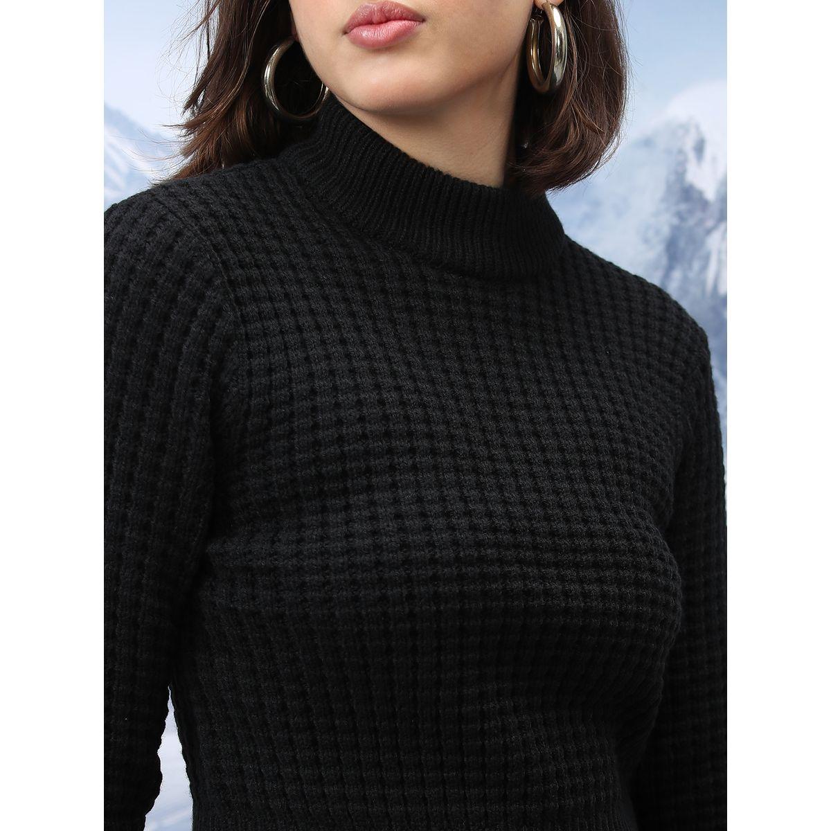 Tokyo Talkies X Styli  Textured Turtle Neck Sweater with Long Sleeves-women-winterwear-cardigansandjumpers-jumpers-image-5