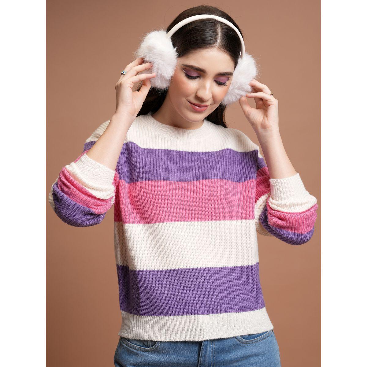Tokyo Talkies X Styli  Colourblock Round Neck Sweater with Long Sleeves-women-winterwear-cardigansandjumpers-jumpers-image-1