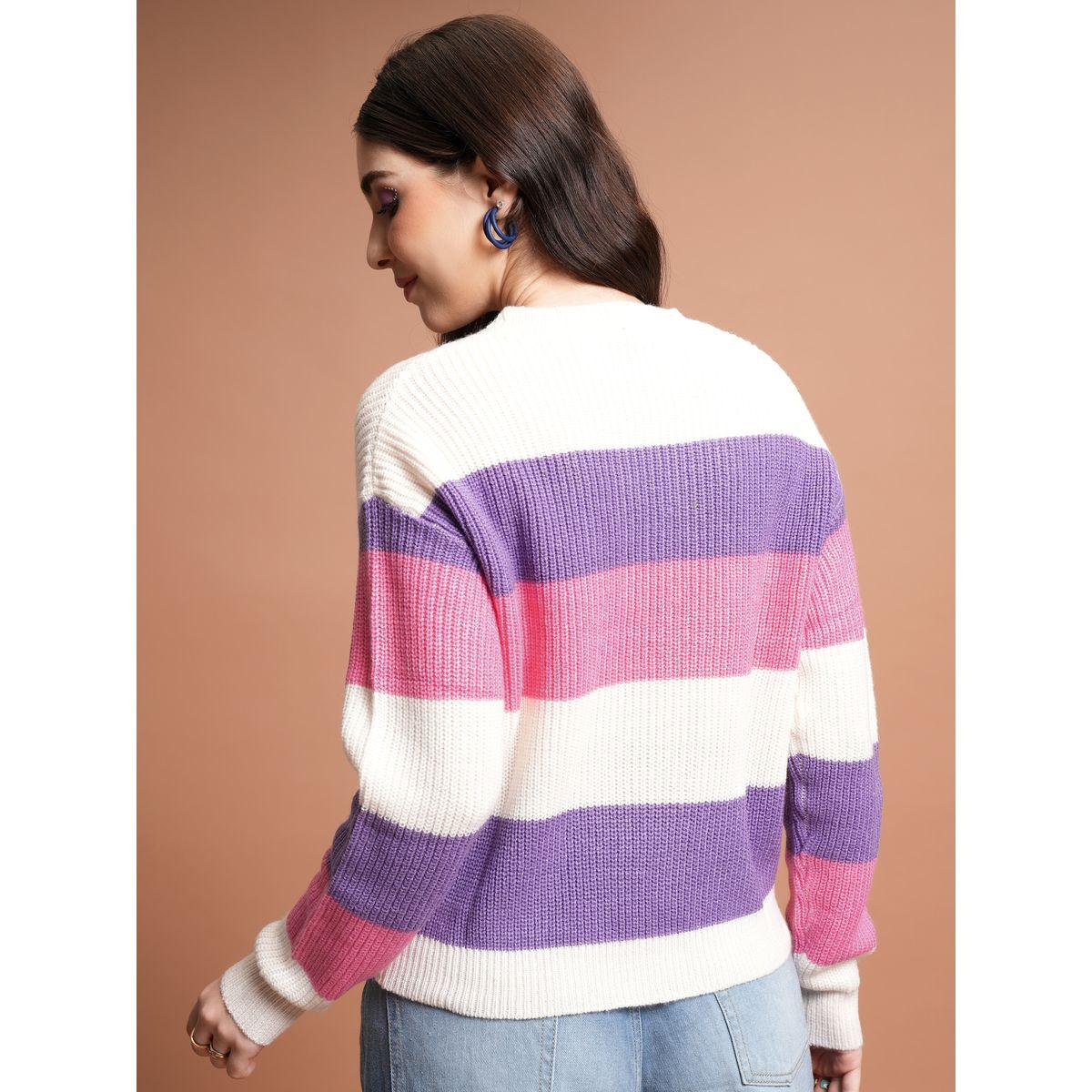 Tokyo Talkies X Styli  Colourblock Round Neck Sweater with Long Sleeves-women-winterwear-cardigansandjumpers-jumpers-image-3