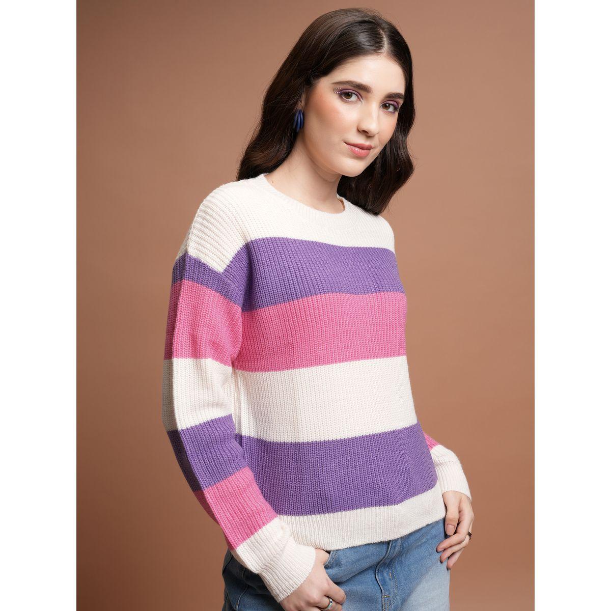 Tokyo Talkies X Styli  Colourblock Round Neck Sweater with Long Sleeves-women-winterwear-cardigansandjumpers-jumpers-image-6