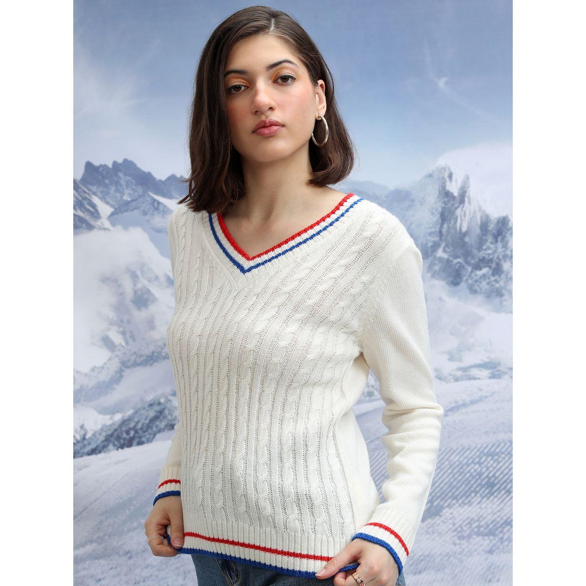 سويتر بأكمام طويلة وحواف مخططة طوكيو توكيز × ستايلي-women-winterwear-cardigansandjumpers-jumpers-image-4