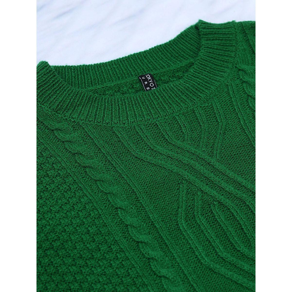 سويتر قصير بتفاصيل محبوكة وياقة دائرية طوكيو توكيز × ستايلي-women-clothing-cardigansandjumpers-jumpers-image-1