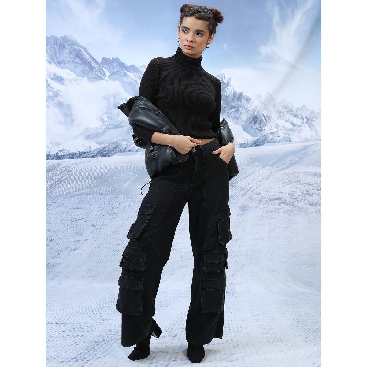 Tokyo Talkies X Styli  Ribbed Knit Turtle Neck Sweater-women-winterwear-cardigansandjumpers-jumpers-image-2