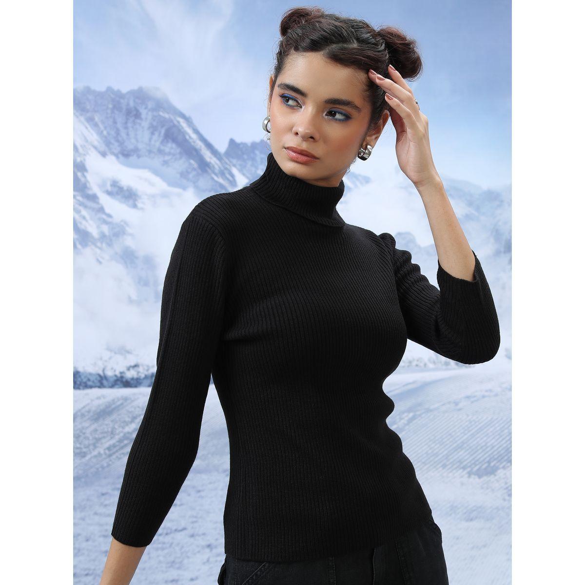 Tokyo Talkies X Styli  Ribbed Knit Turtle Neck Sweater-women-winterwear-cardigansandjumpers-jumpers-image-6
