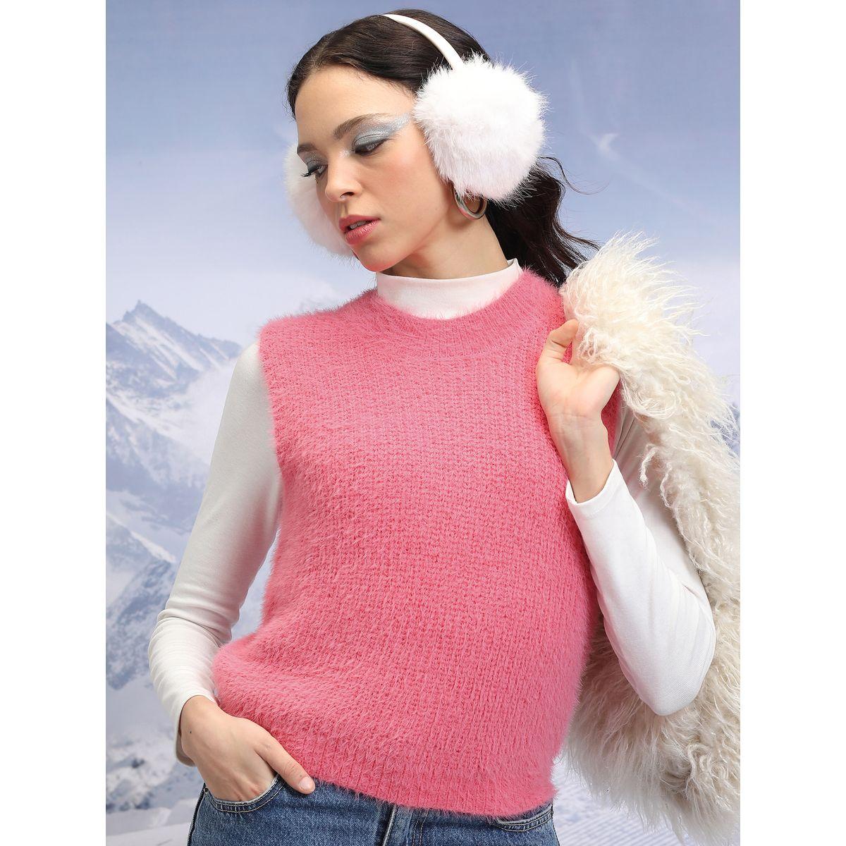 سويتر بلا أكمام مع ياقة دائرية وتفاصيل بارزة الملمس طوكيو توكيز × ستايلي-women-clothing-cardigansandjumpers-jumpers-image-6