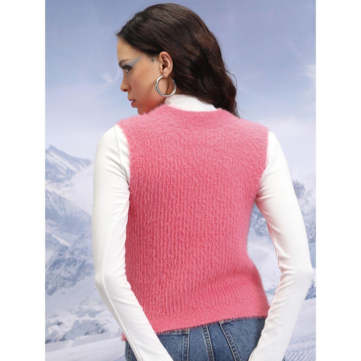 سويتر بلا أكمام مع ياقة دائرية وتفاصيل بارزة الملمس طوكيو توكيز × ستايلي-women-clothing-cardigansandjumpers-jumpers-image-3