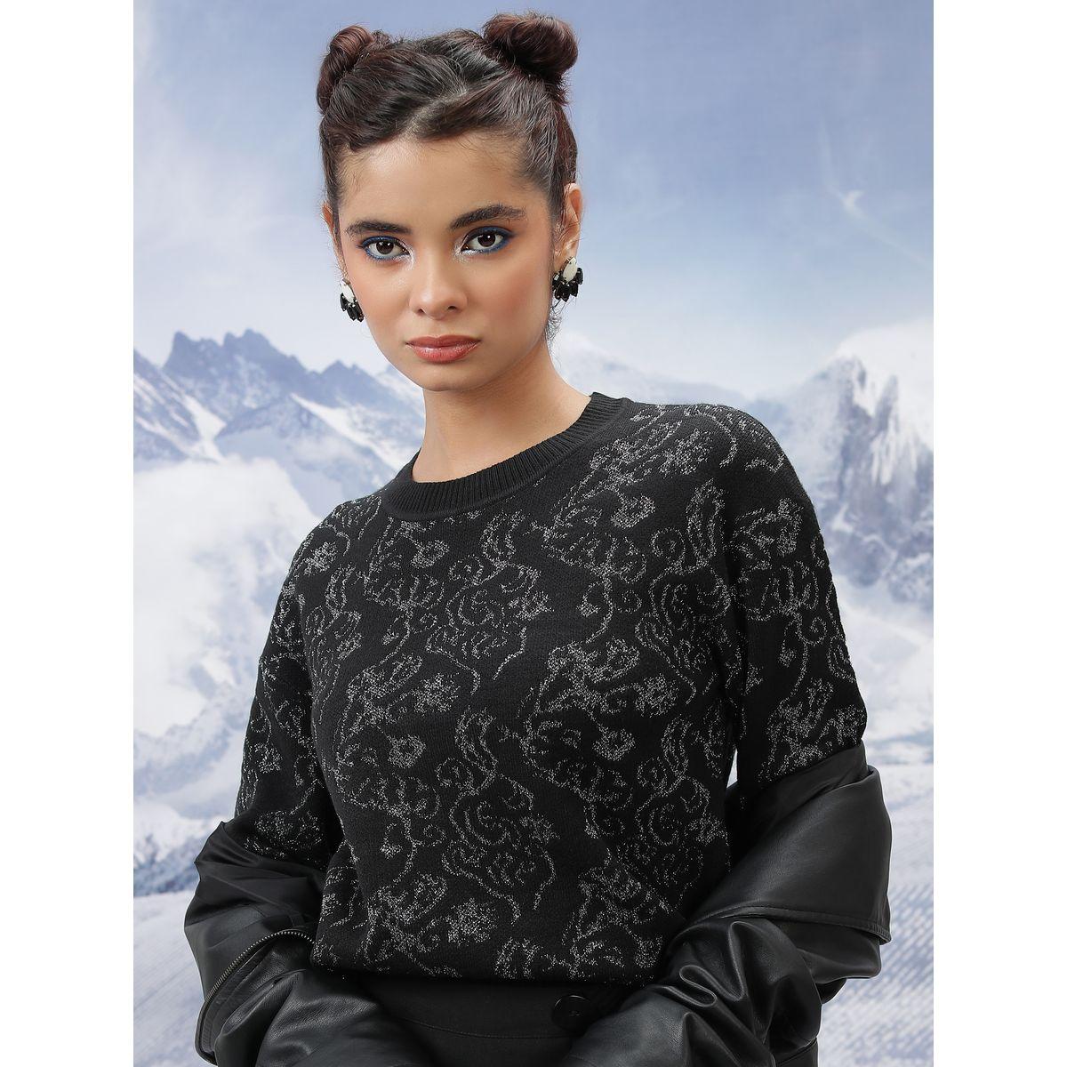 Tokyo Talkies X Styli  Textured Round Neck Sweater-women-clothing-cardigansandjumpers-jumpers-image-1