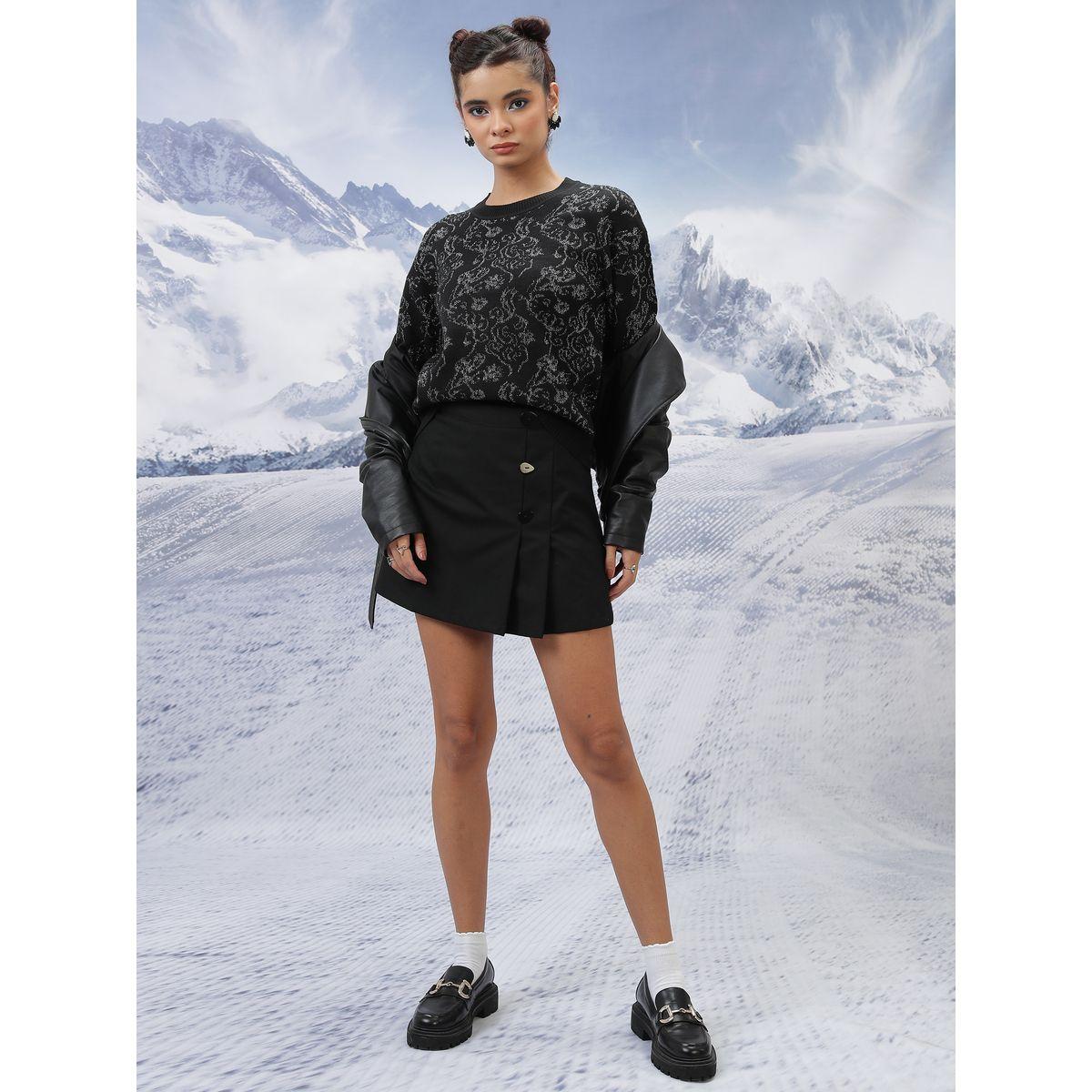 سويتر بياقة دائرية وتفاصيل بارزة الملمس طوكيو توكيز × ستايلي-women-clothing-cardigansandjumpers-jumpers-image-2