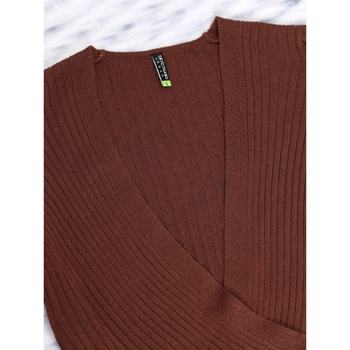 سويتر مضلع بأكمام منفوخة طوكيو توكيز × ستايلي-women-winterwear-cardigansandjumpers-jumpers-image-7