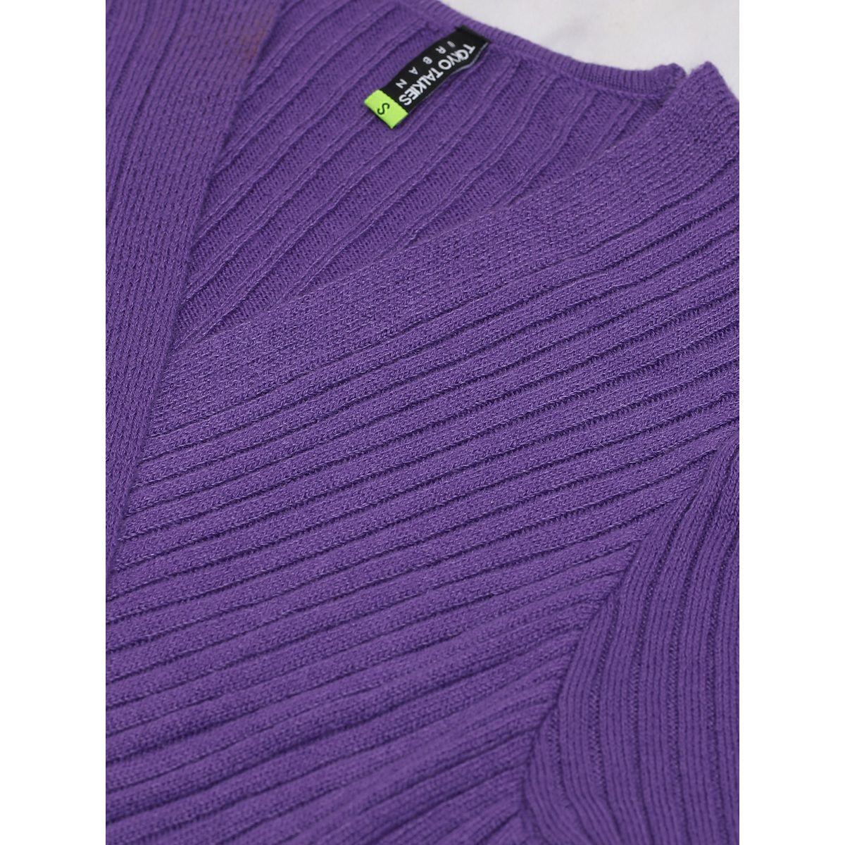 سويتر مضلع بأكمام منفوخة طوكيو توكيز × ستايلي-women-winterwear-cardigansandjumpers-jumpers-image-7