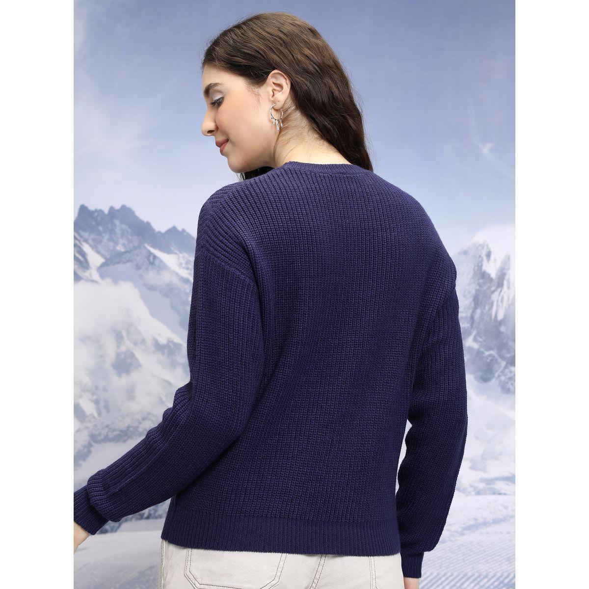 Tokyo Talkies X Styli  Cable Knit Round Neck Sweater-women-winterwear-cardigansandjumpers-jumpers-image-3