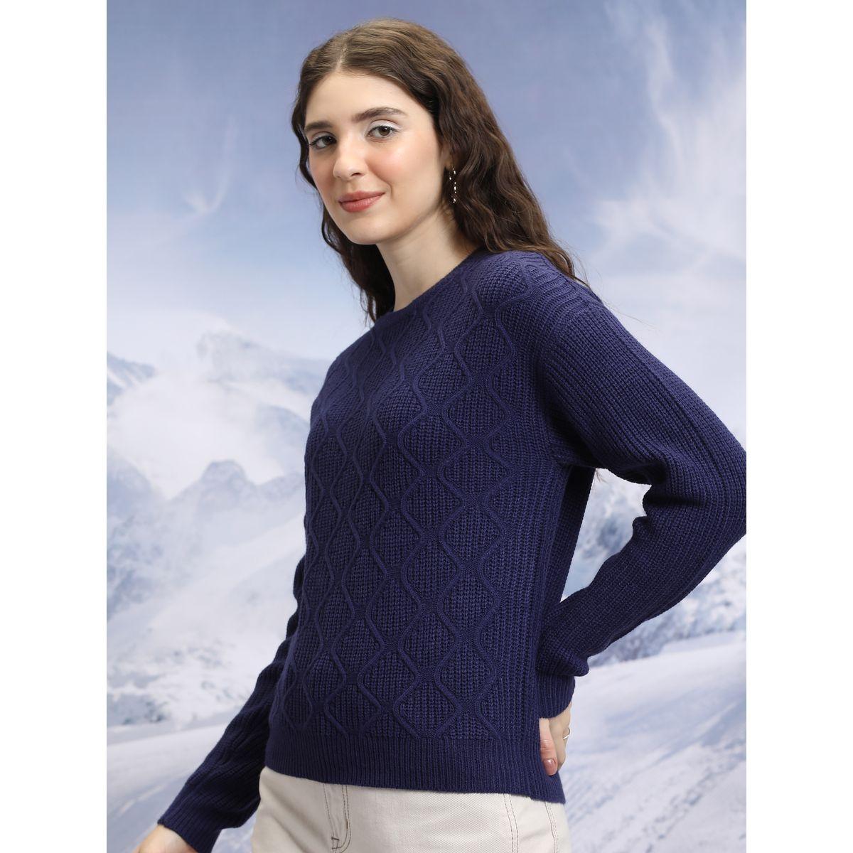 Tokyo Talkies X Styli  Cable Knit Round Neck Sweater-women-winterwear-cardigansandjumpers-jumpers-image-4
