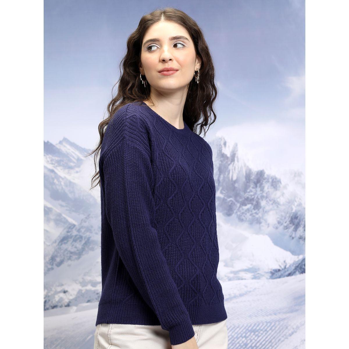 Tokyo Talkies X Styli  Cable Knit Round Neck Sweater-women-winterwear-cardigansandjumpers-jumpers-image-6