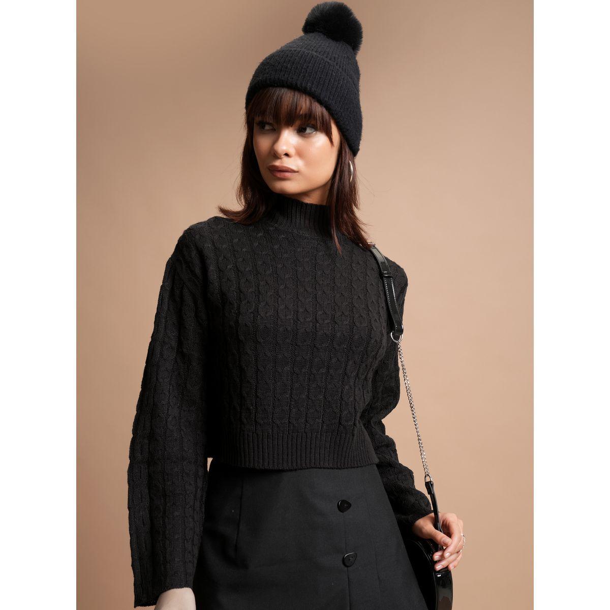 Tokyo Talkies X Styli  Cable Knit High Neck Sweater-women-clothing-cardigansandjumpers-jumpers-image-1