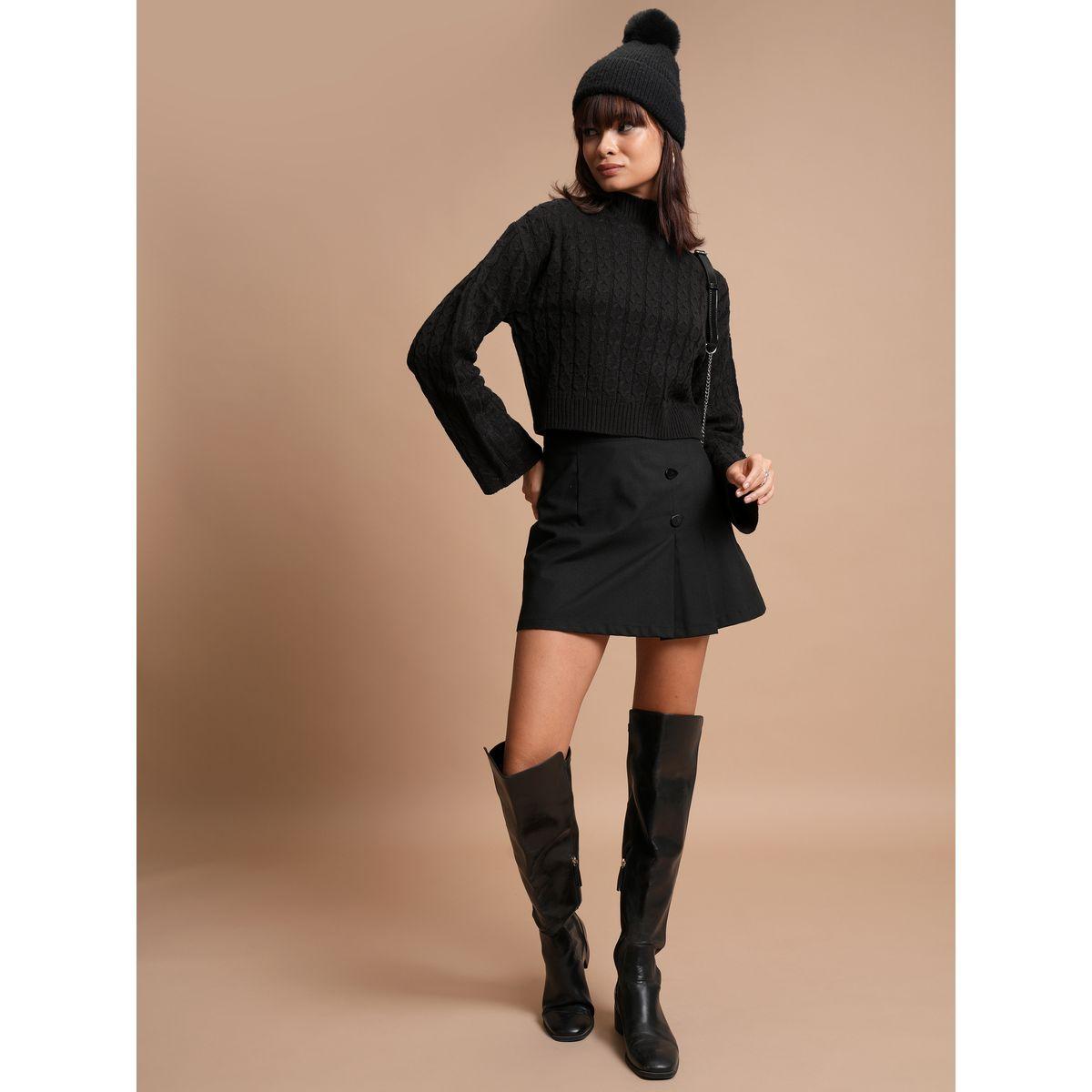 Tokyo Talkies X Styli  Cable Knit High Neck Sweater-women-clothing-cardigansandjumpers-jumpers-image-2