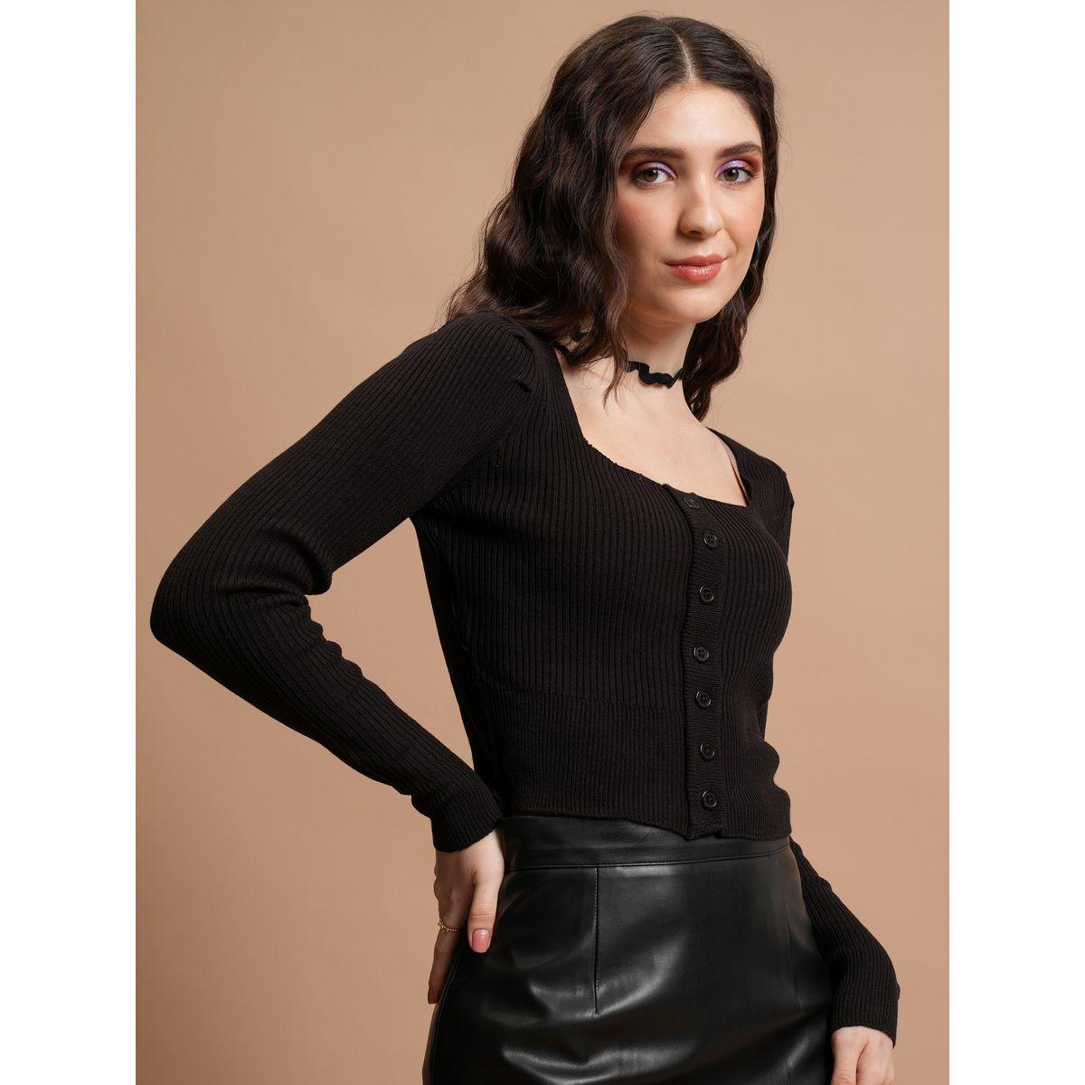 سويتر قصير بتفاصيل مضلعة وأزرار غلق طوكيو توكيز × ستايلي-women-winterwear-cardigansandjumpers-jumpers-image-6