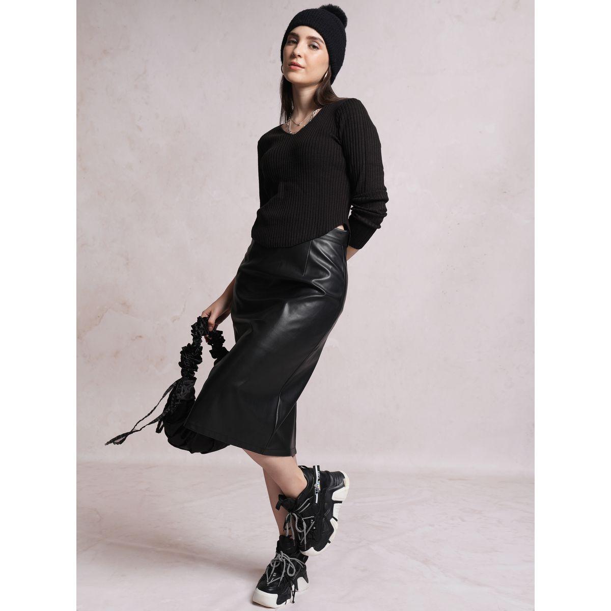 سويتر بتفاصيل مضلعة وأكمام طويلة طوكيو توكيز × ستايلي-women-winterwear-cardigansandjumpers-jumpers-image-2