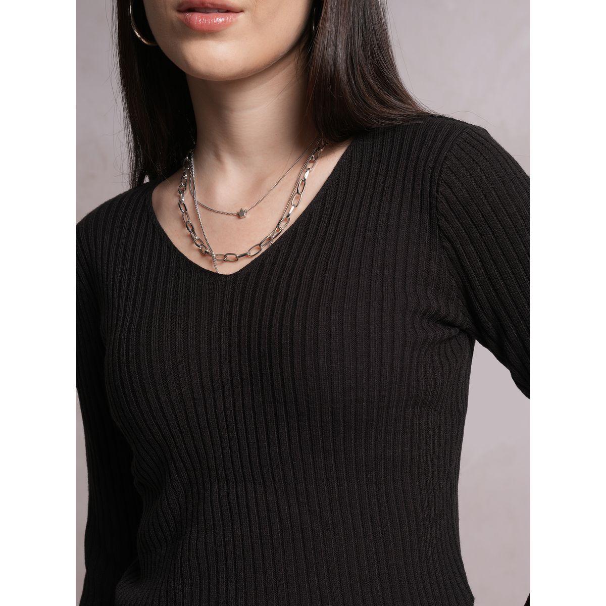 سويتر بتفاصيل مضلعة وأكمام طويلة طوكيو توكيز × ستايلي-women-winterwear-cardigansandjumpers-jumpers-image-5