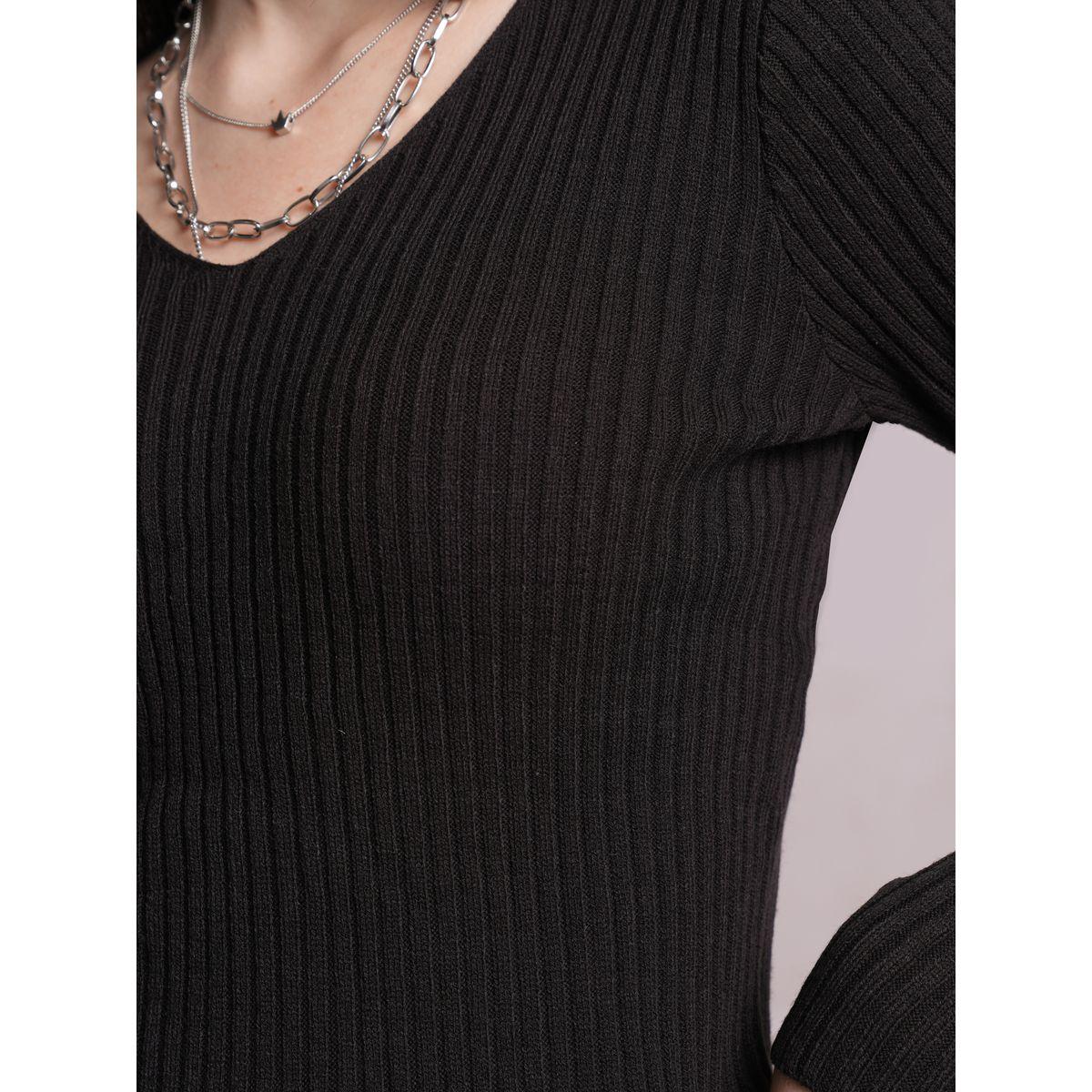 سويتر بتفاصيل مضلعة وأكمام طويلة طوكيو توكيز × ستايلي-women-winterwear-cardigansandjumpers-jumpers-image-7