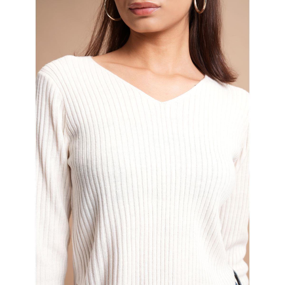 Tokyo Talkies X Styli  Ribbed V-Neck Long Sleeve Sweater-women-clothing-cardigansandjumpers-jumpers-image-5