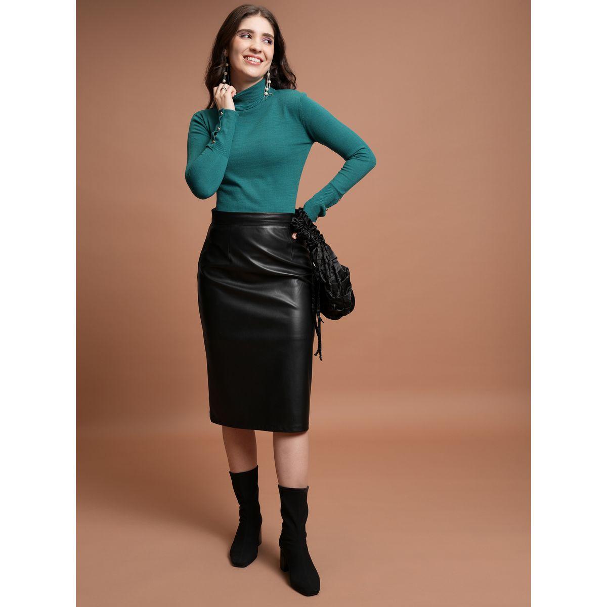 Tokyo Talkies X Styli  Ribbed Turtle Neck Button Detail Sweater-women-winterwear-cardigansandjumpers-jumpers-image-2