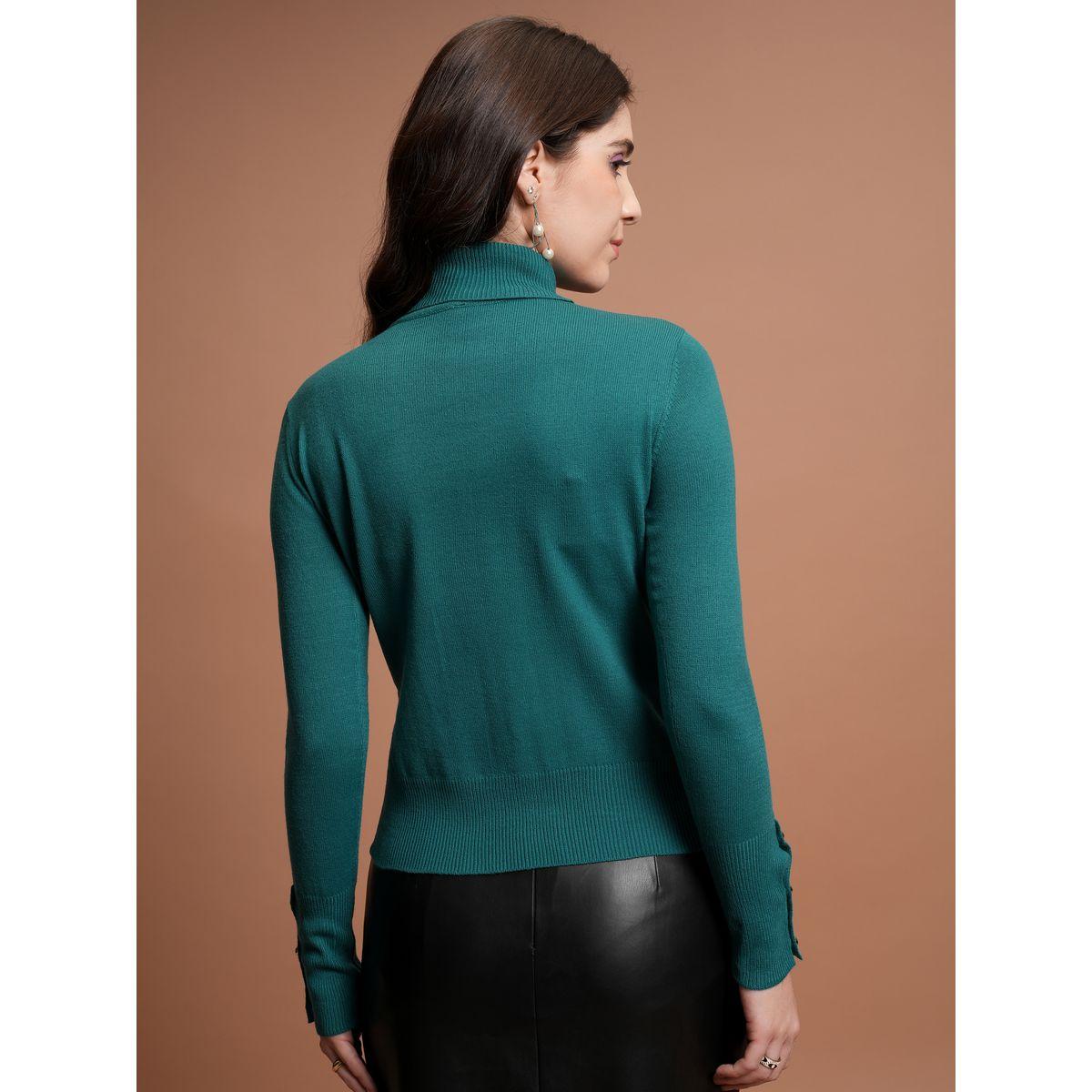 سويتر مضلع بياقة عالية وأزرار طوكيو توكيز × ستايلي-women-winterwear-cardigansandjumpers-jumpers-image-3