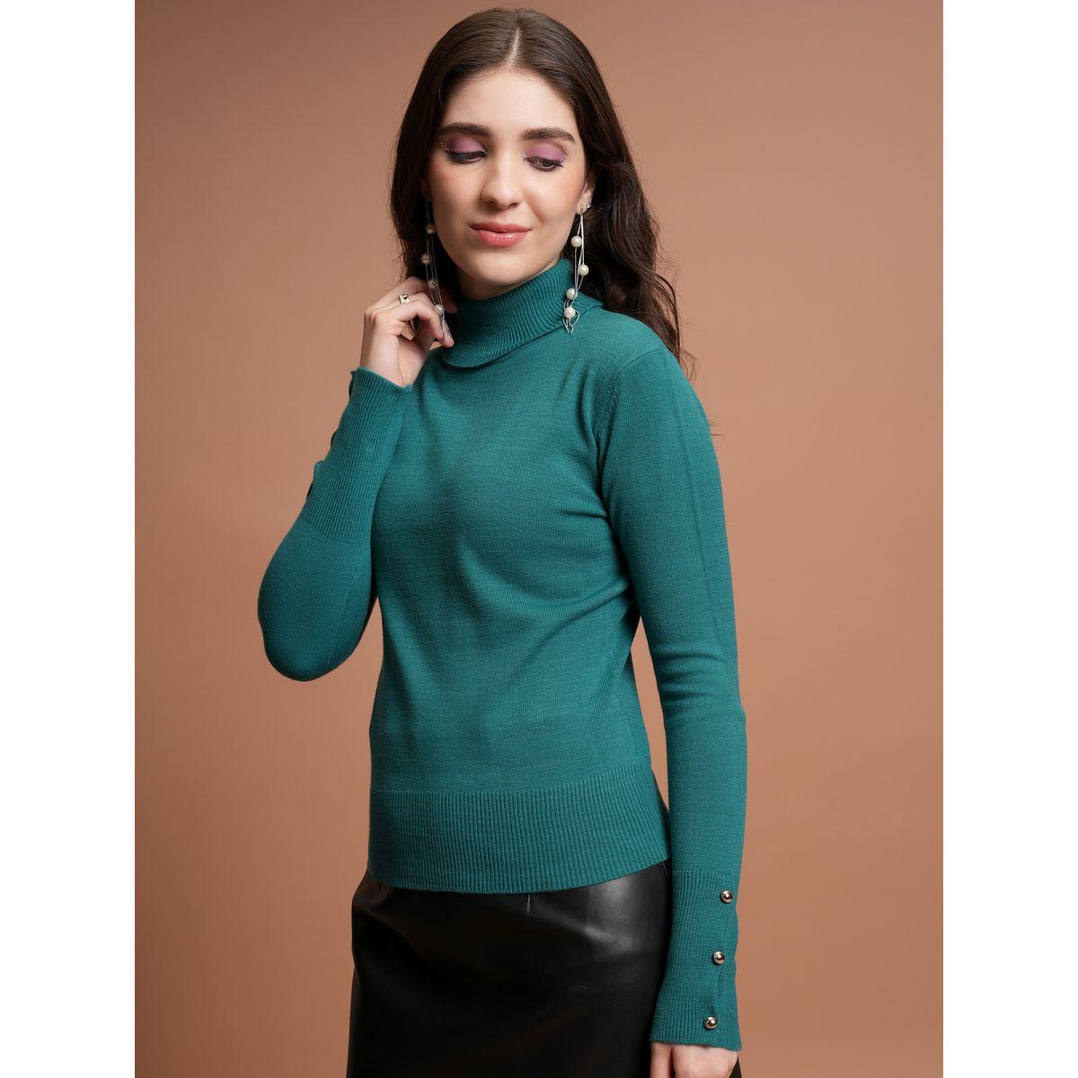 سويتر مضلع بياقة عالية وأزرار طوكيو توكيز × ستايلي-women-winterwear-cardigansandjumpers-jumpers-image-4