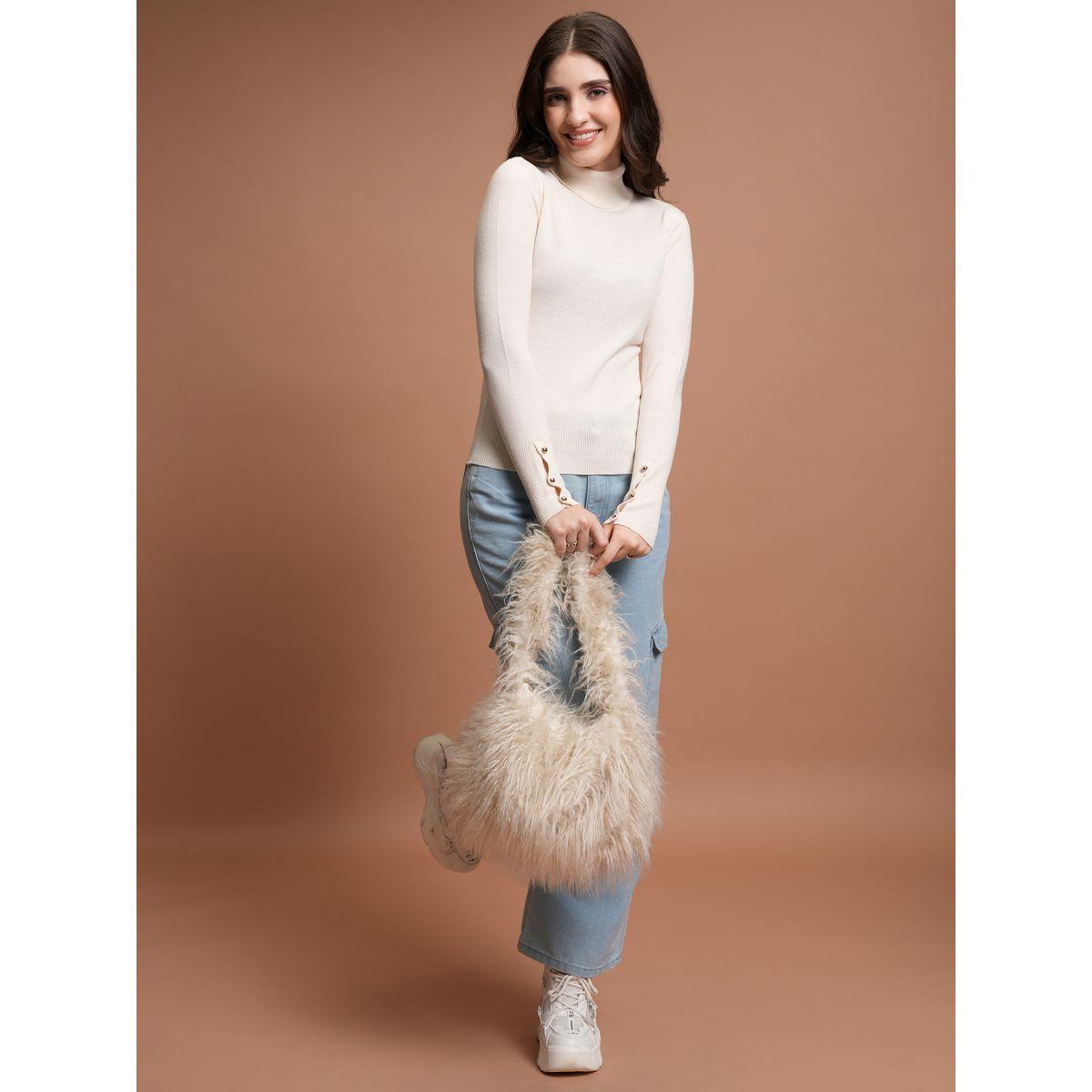 سويتر مضلع بياقة عالية وأزرار طوكيو توكيز × ستايلي-women-winterwear-cardigansandjumpers-jumpers-image-2