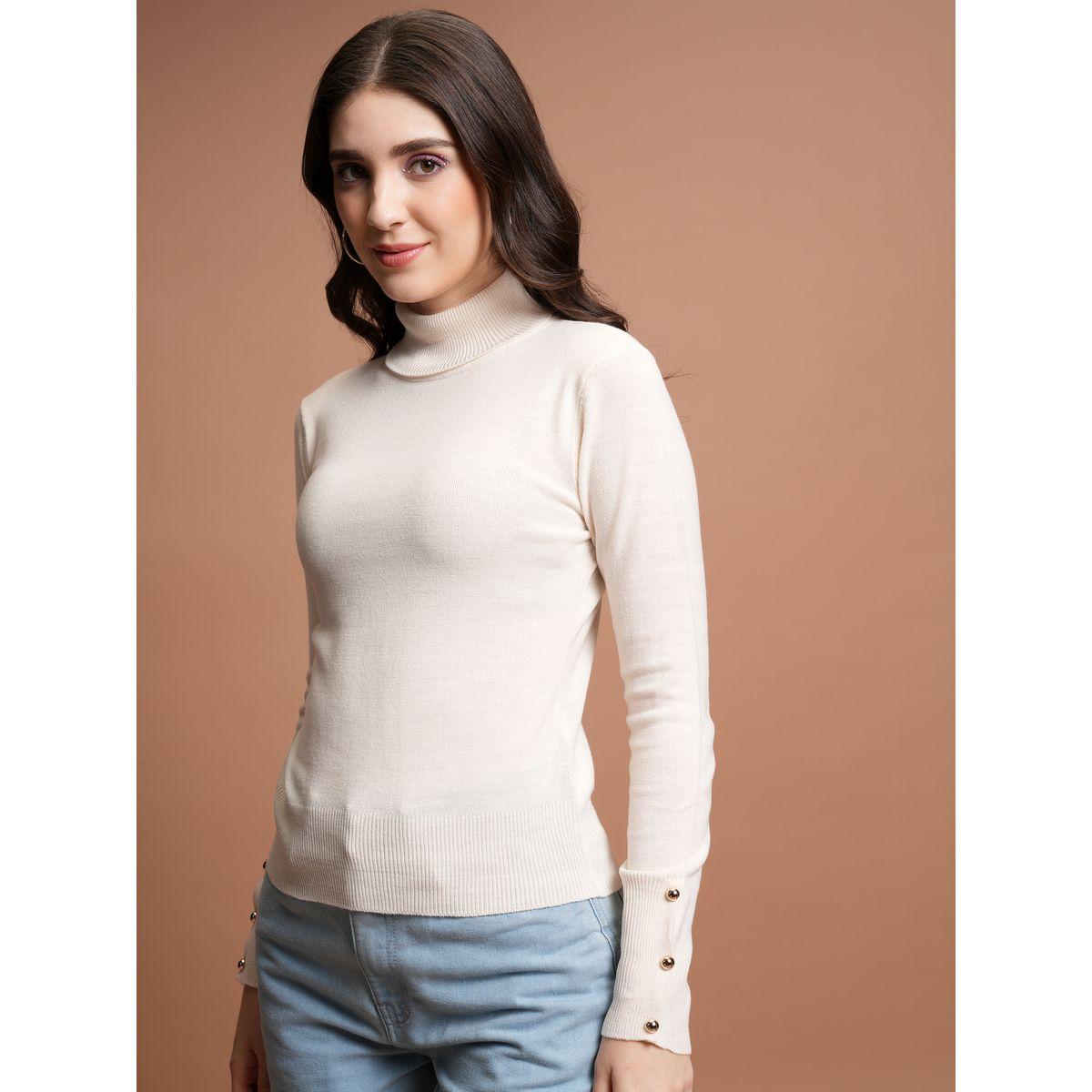 سويتر مضلع بياقة عالية وأزرار طوكيو توكيز × ستايلي-women-winterwear-cardigansandjumpers-jumpers-image-4