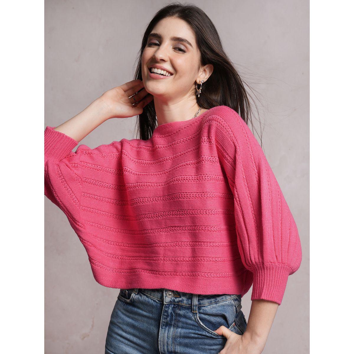Tokyo Talkies X Styli  Ribbed Boat Neck Oversized Sweater-women-clothing-cardigansandjumpers-jumpers-image-1