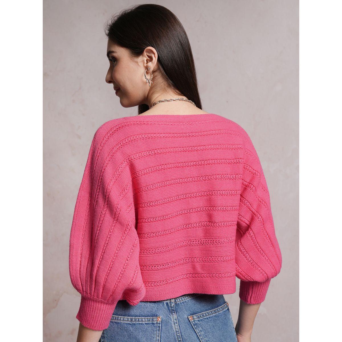سويتر فضفاض بتفاصيل مضلعة وياقة بنمط قارب طوكيو توكيز × ستايلي-women-clothing-cardigansandjumpers-jumpers-image-3