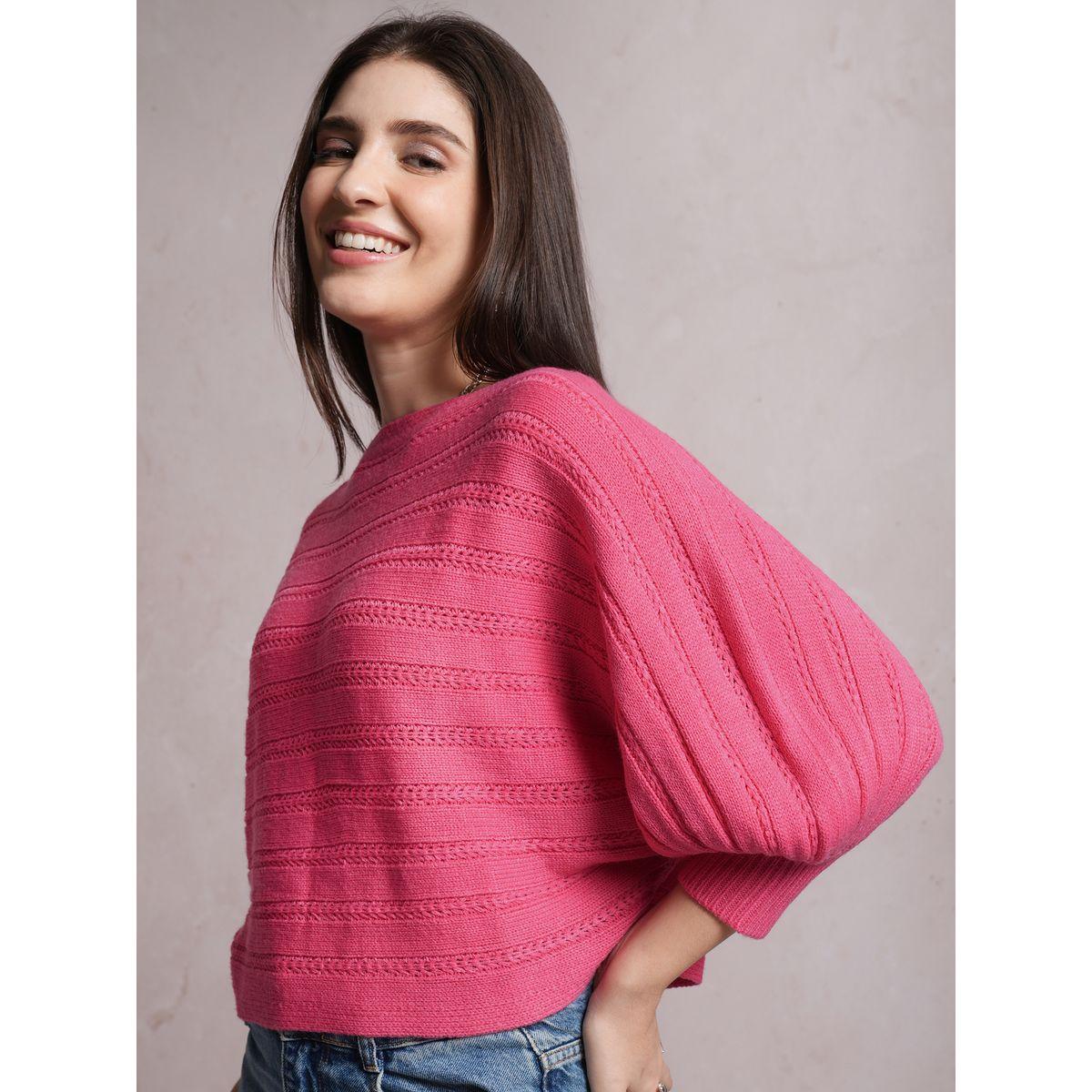 سويتر فضفاض بتفاصيل مضلعة وياقة بنمط قارب طوكيو توكيز × ستايلي-women-clothing-cardigansandjumpers-jumpers-image-4