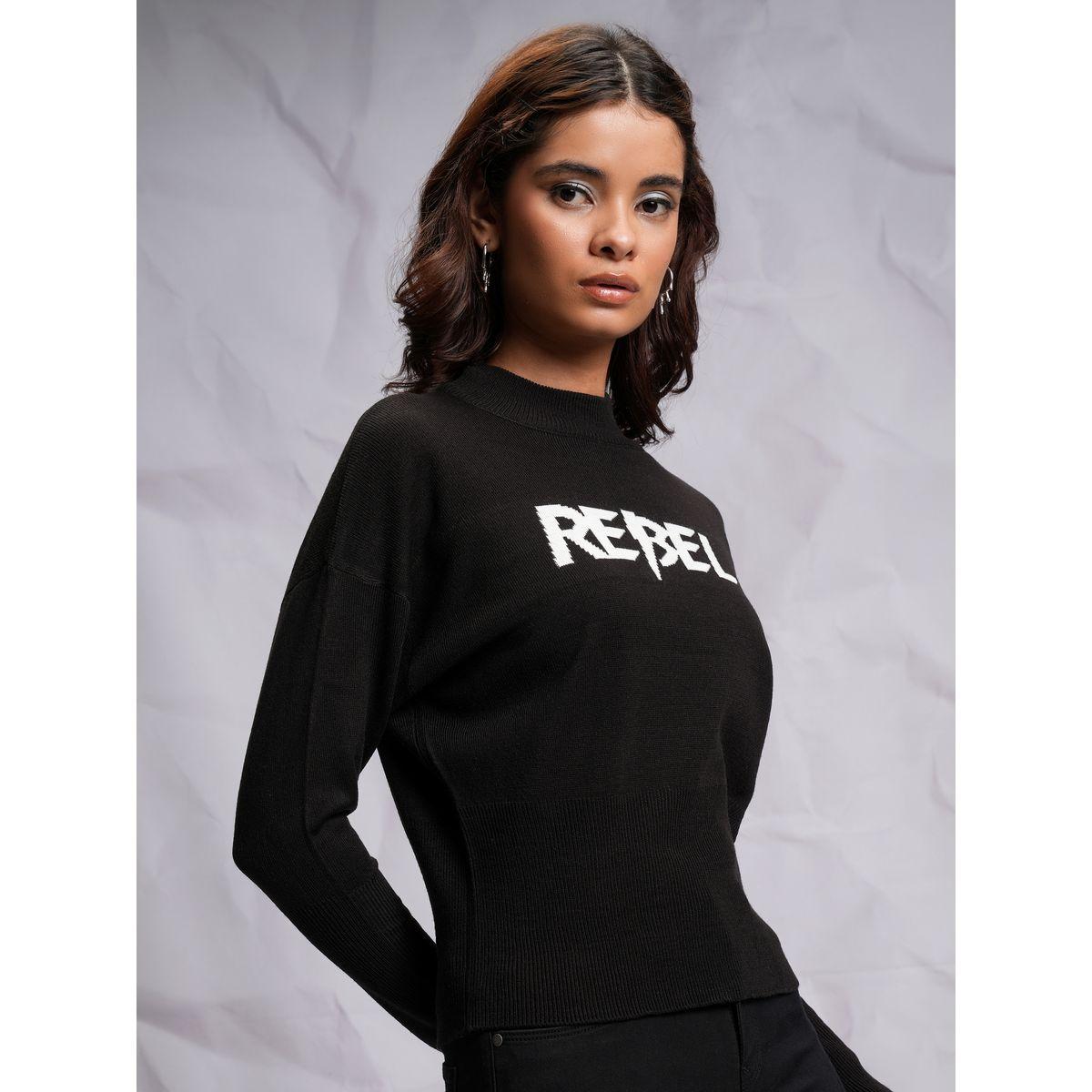 Tokyo Talkies X Styli  Slogan Print Turtle Neck Sweater-women-clothing-cardigansandjumpers-jumpers-image-6