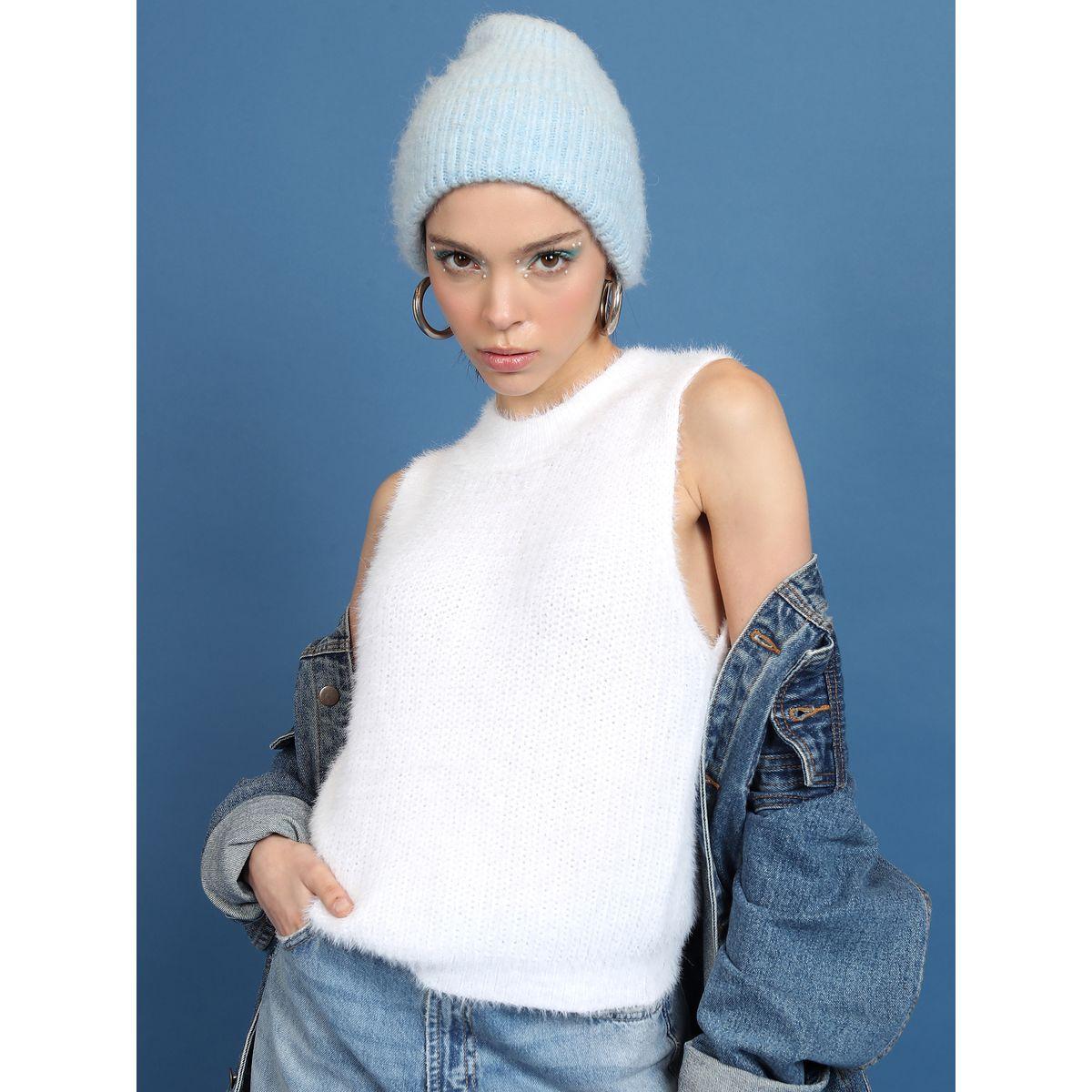 Tokyo Talkies X Styli  Slim Fit Fuzzy Sweater-women-winterwear-cardigansandjumpers-jumpers-image-1