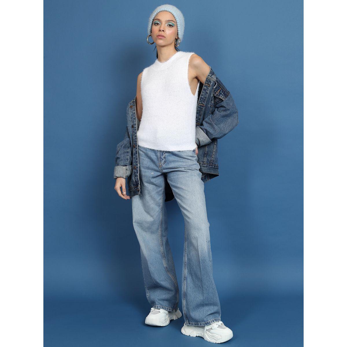 Tokyo Talkies X Styli  Slim Fit Fuzzy Sweater-women-winterwear-cardigansandjumpers-jumpers-image-2