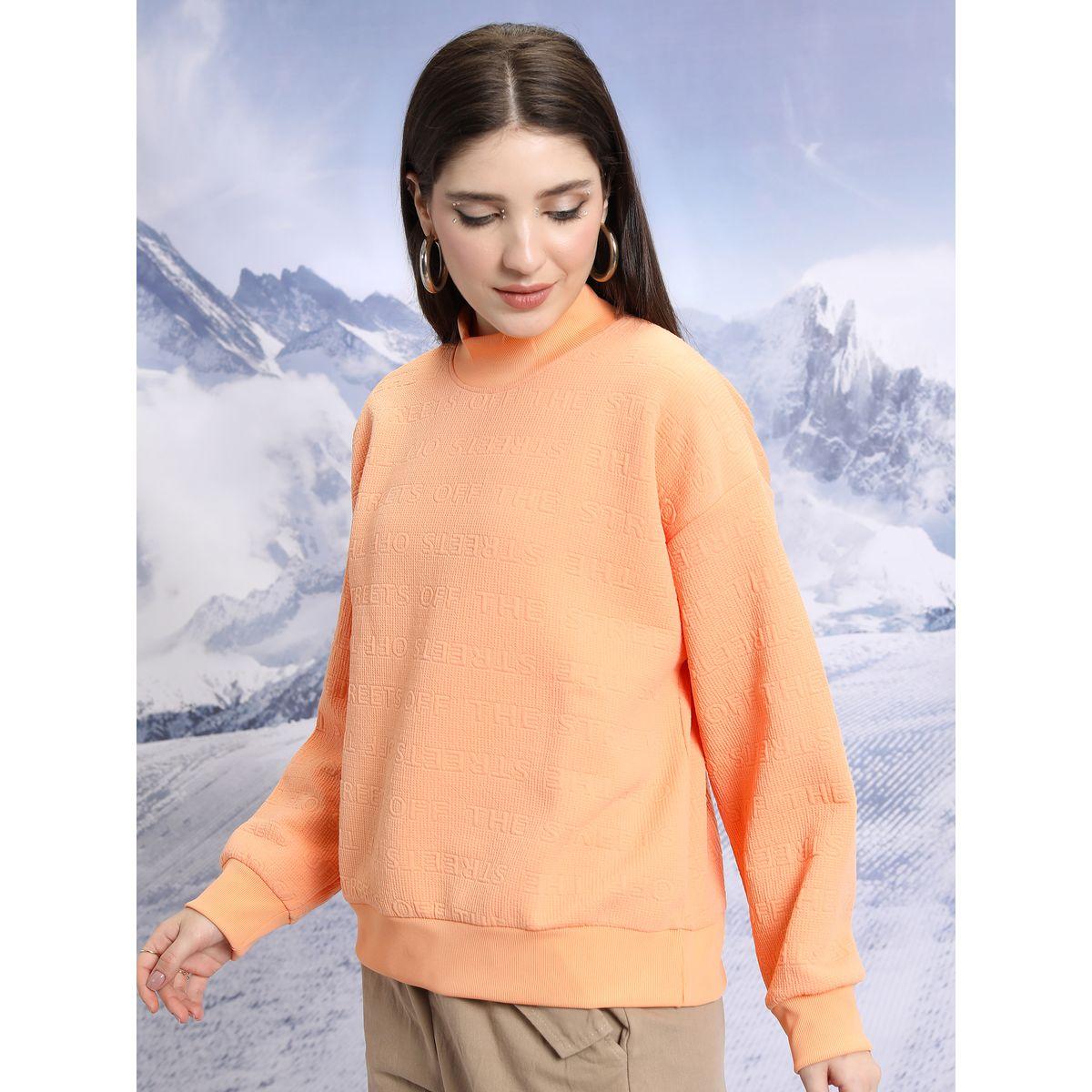 Tokyo Talkies X Styli  High Neck Relaxed Fit Sweatshirt with Typography Details-women-winterwear-cardigansandjumpers-jumpers-image-4