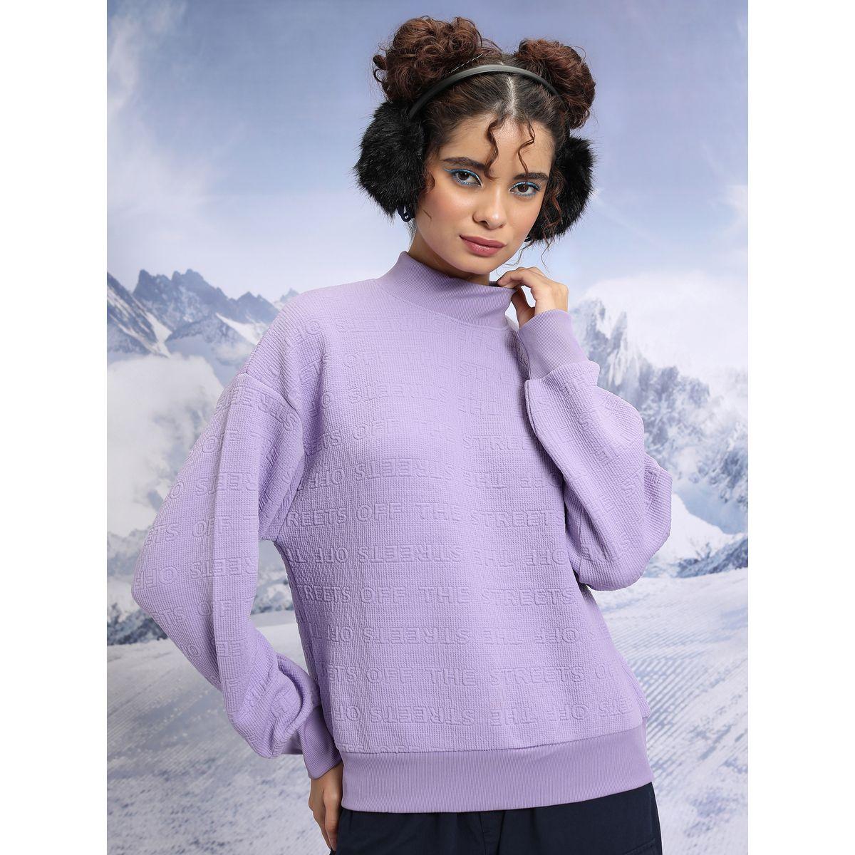 Tokyo Talkies X Styli  Relaxed Fit Embossed Pattern Turtle Neck Sweater-women-clothing-cardigansandjumpers-jumpers-image-1